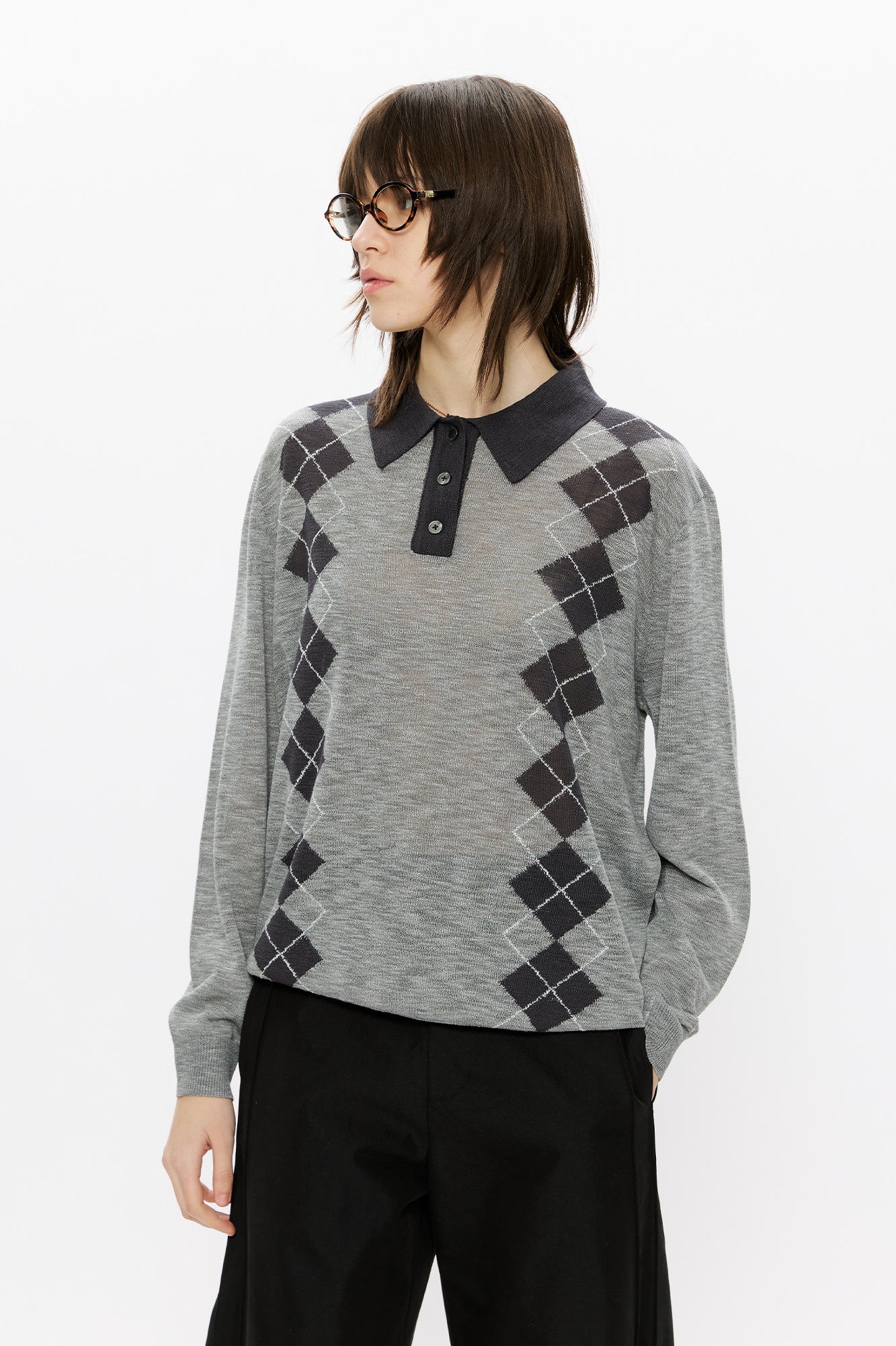 KREATE Retro Argyle Polo Sweater, premium urban and streetwear designers apparel on PROJECTISR.com, KREATE