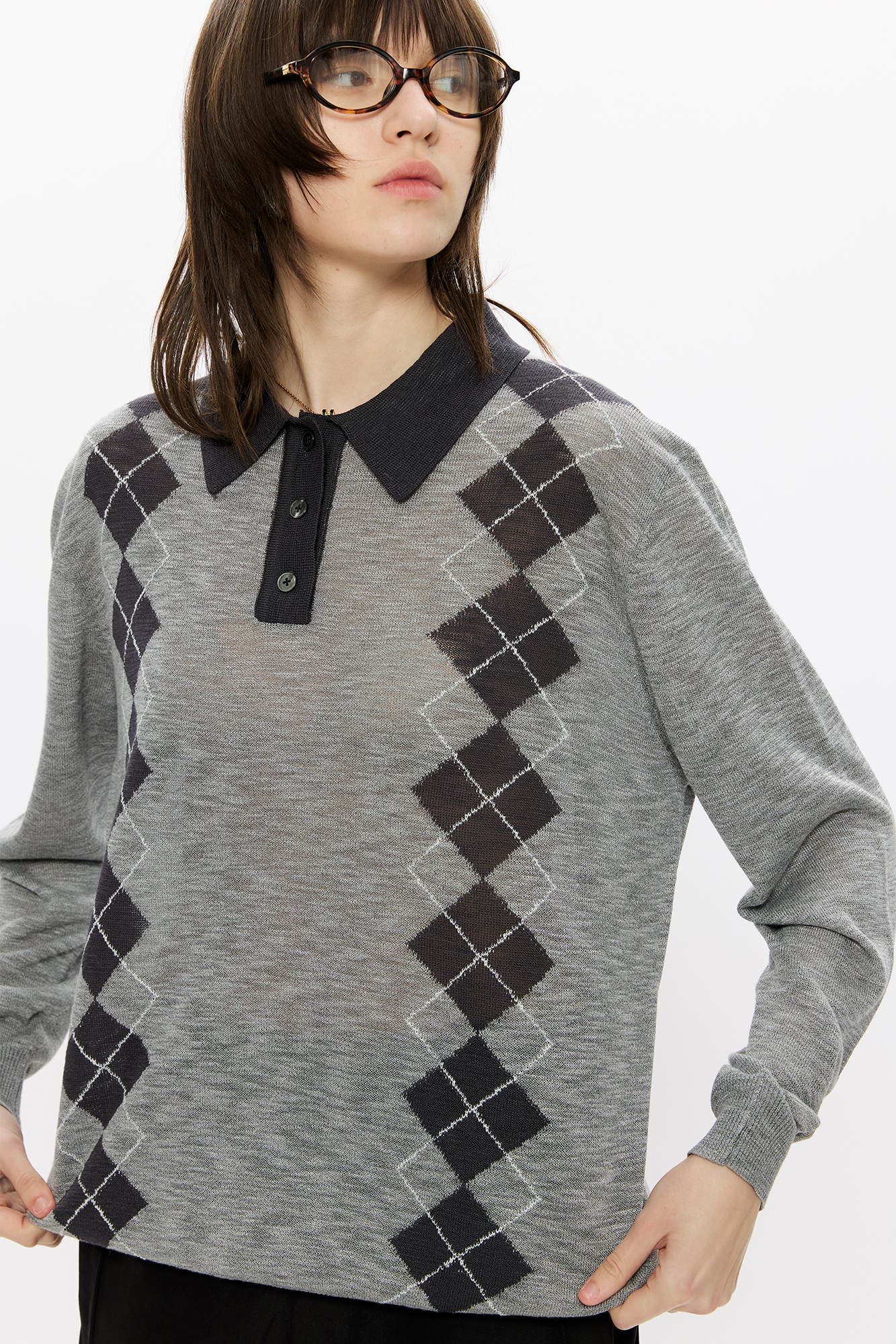 KREATE Retro Argyle Polo Sweater, premium urban and streetwear designers apparel on PROJECTISR.com, KREATE