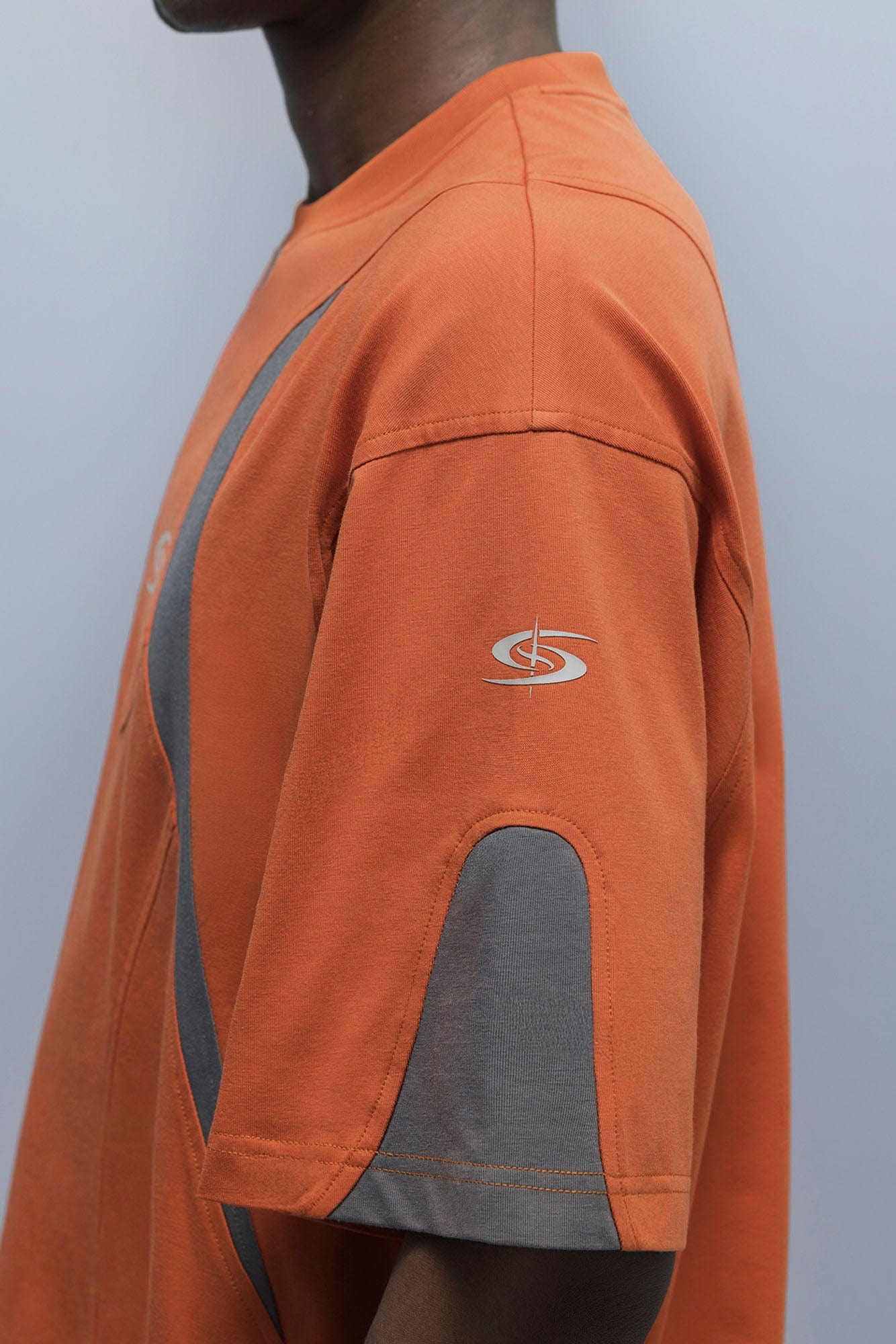 XIPHEVIL Curve Spliced Quick-Dry Sorona T-Shirt Orange