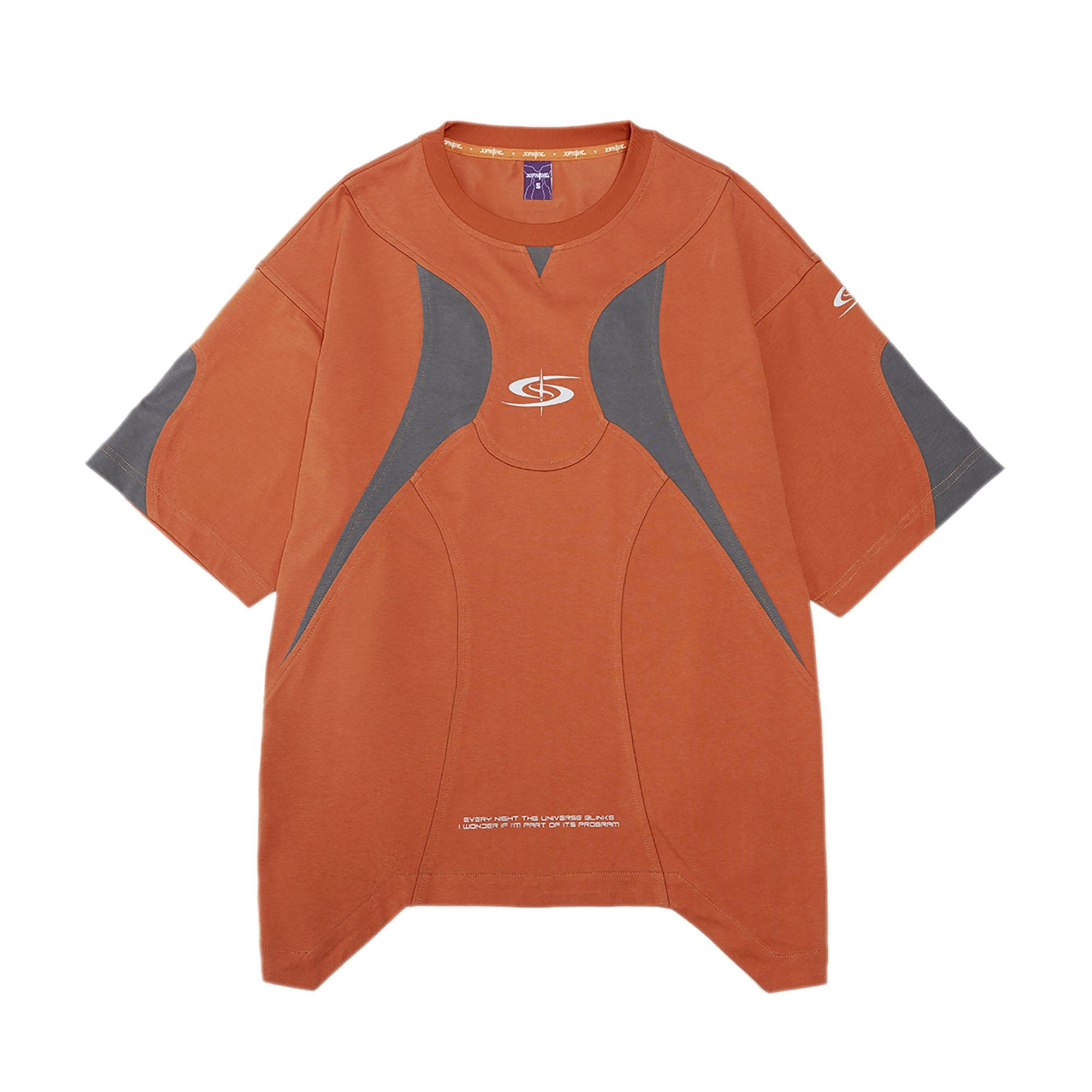 XIPHEVIL Curve Spliced Quick-Dry Sorona T-Shirt Orange