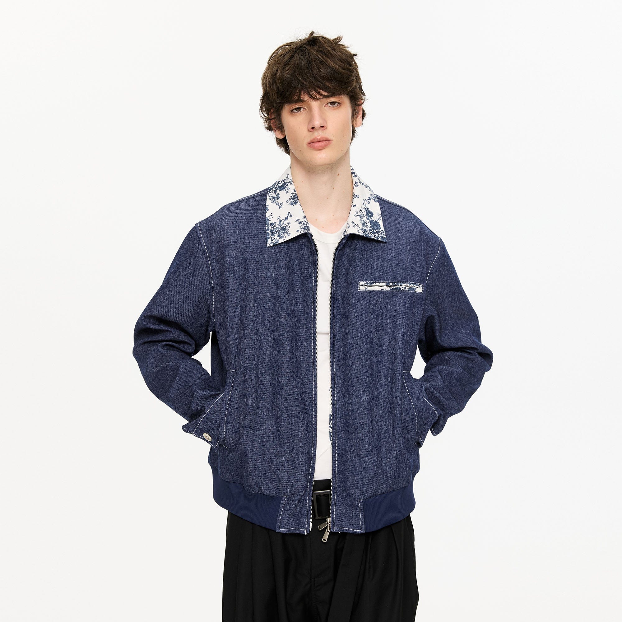 KREATE Contrast Floral Collar Jacket, premium urban and streetwear designers apparel on PROJECTISR.com, KREATE