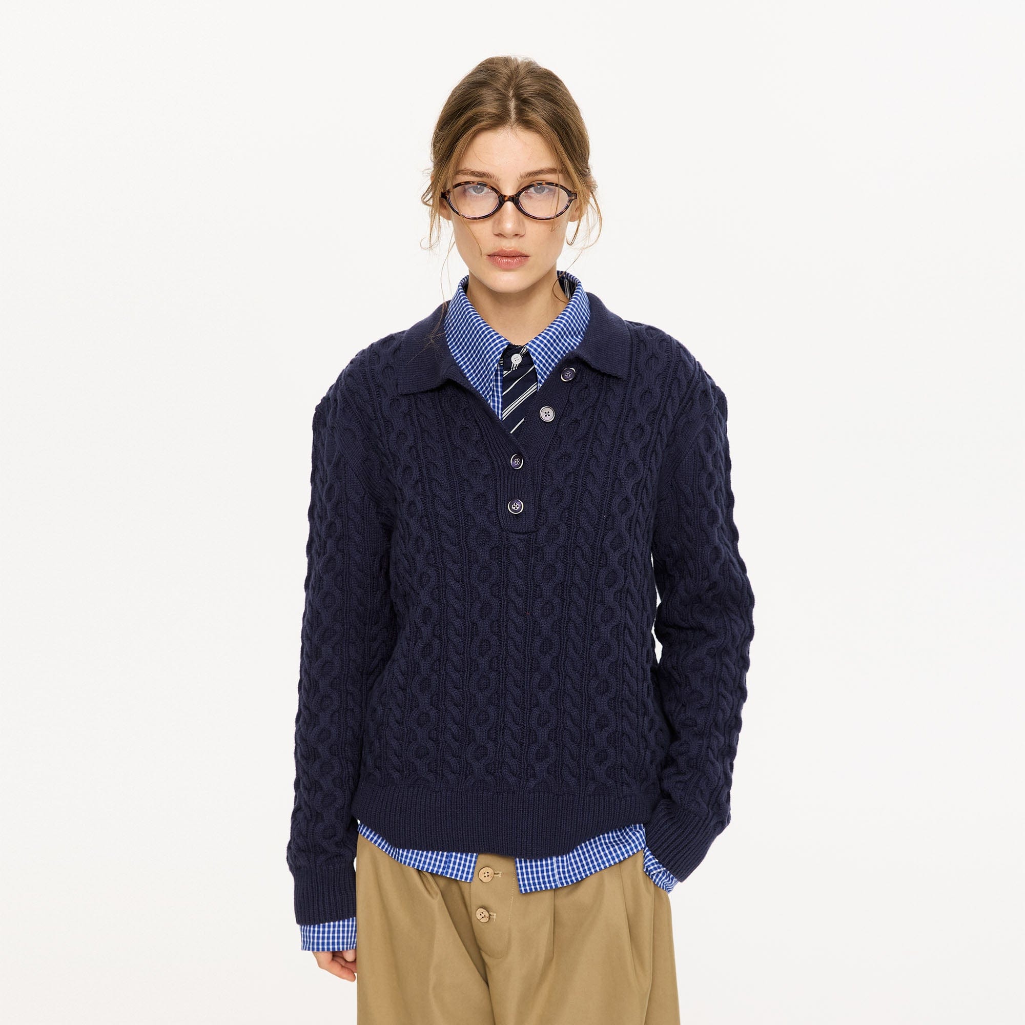 KREATE Cable Knit Polo Sweater, premium urban and streetwear designers apparel on PROJECTISR.com, KREATE