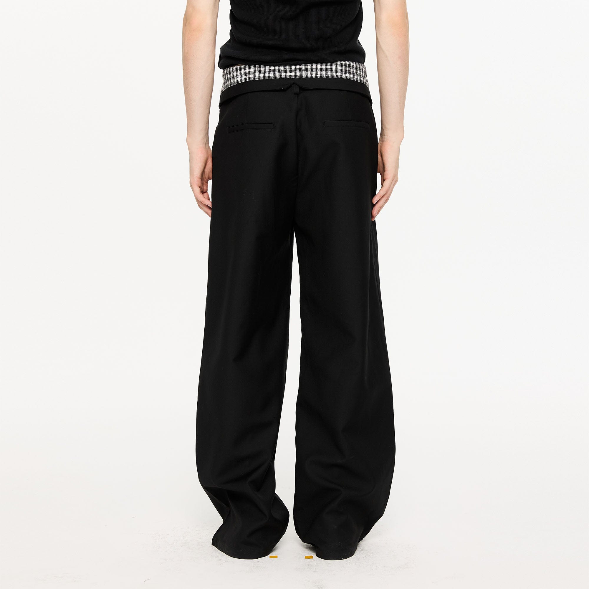 KREATE Folded Check Waistband Pleated Trousers, premium urban and streetwear designers apparel on PROJECTISR.com, KREATE