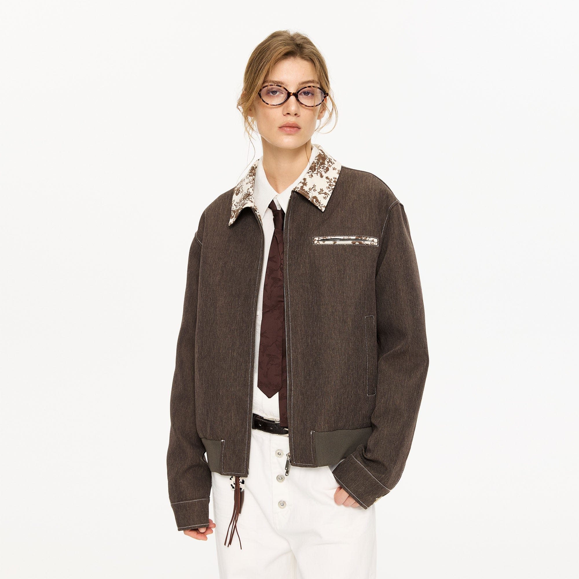 KREATE Contrast Floral Collar Jacket, premium urban and streetwear designers apparel on PROJECTISR.com, KREATE