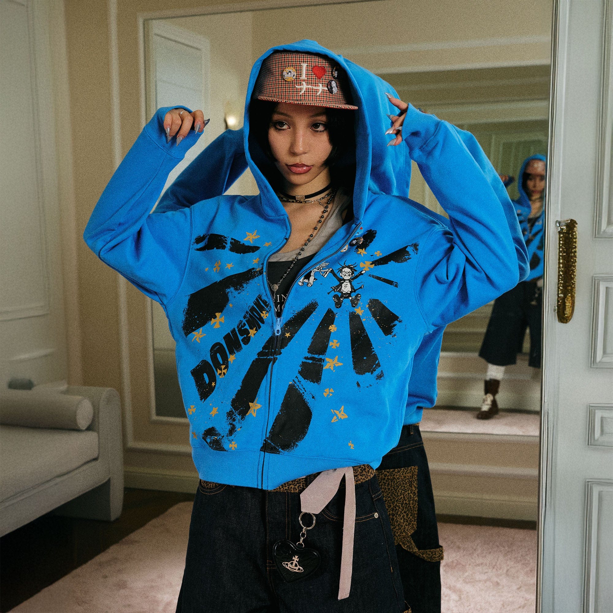 DONSMOKE × NANA Anime Graffiti Radiant Graphic Zip-Up Hoodie, premium urban and streetwear designers apparel on PROJECTISR.com, DONSMOKE