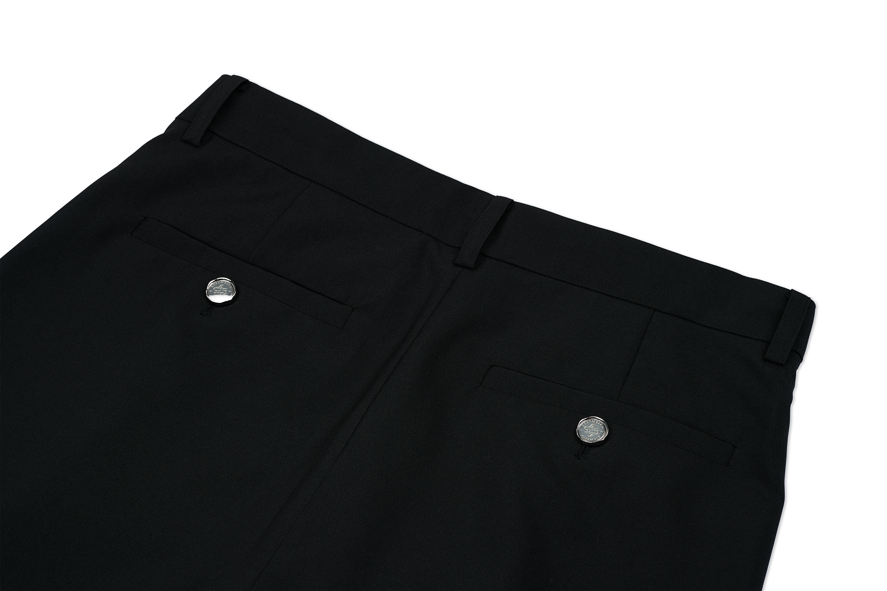 455EMBLE Asymmetric Waist Patch Wide-Leg Trousers