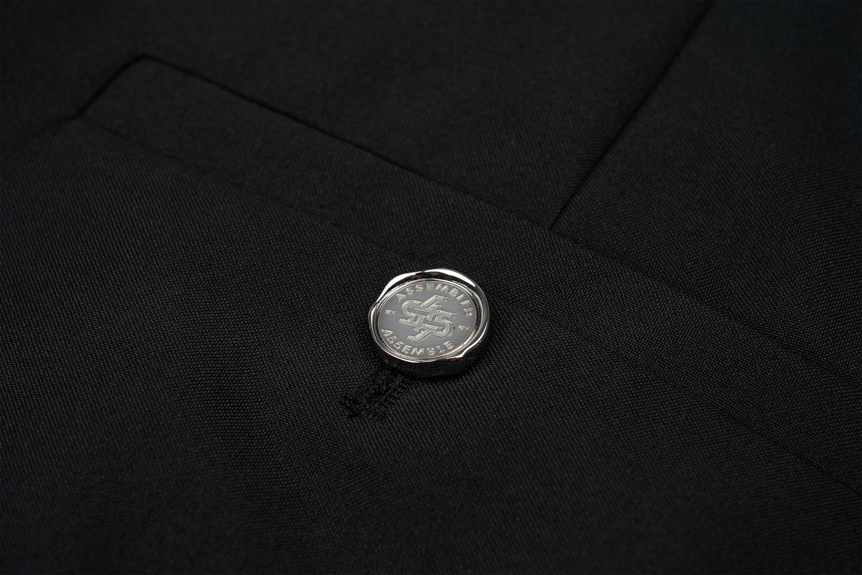 455EMBLE Asymmetric Waist Patch Wide-Leg Trousers