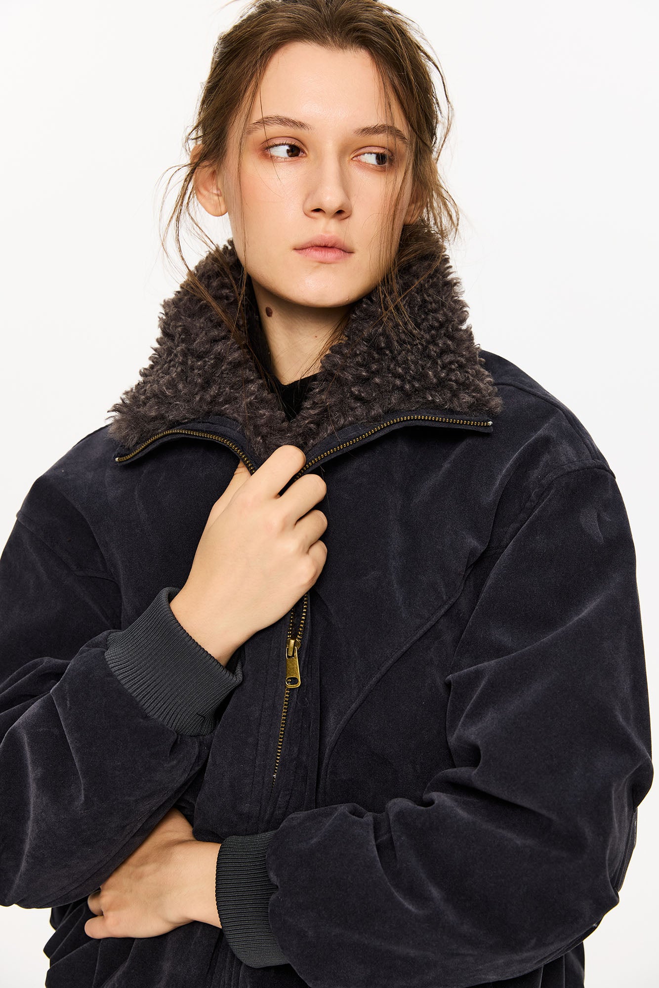 KREATE Suede Fuzzy Lining Jacket