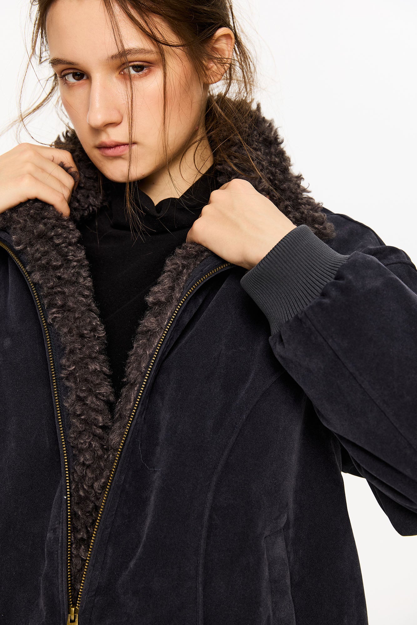 KREATE Suede Fuzzy Lining Jacket