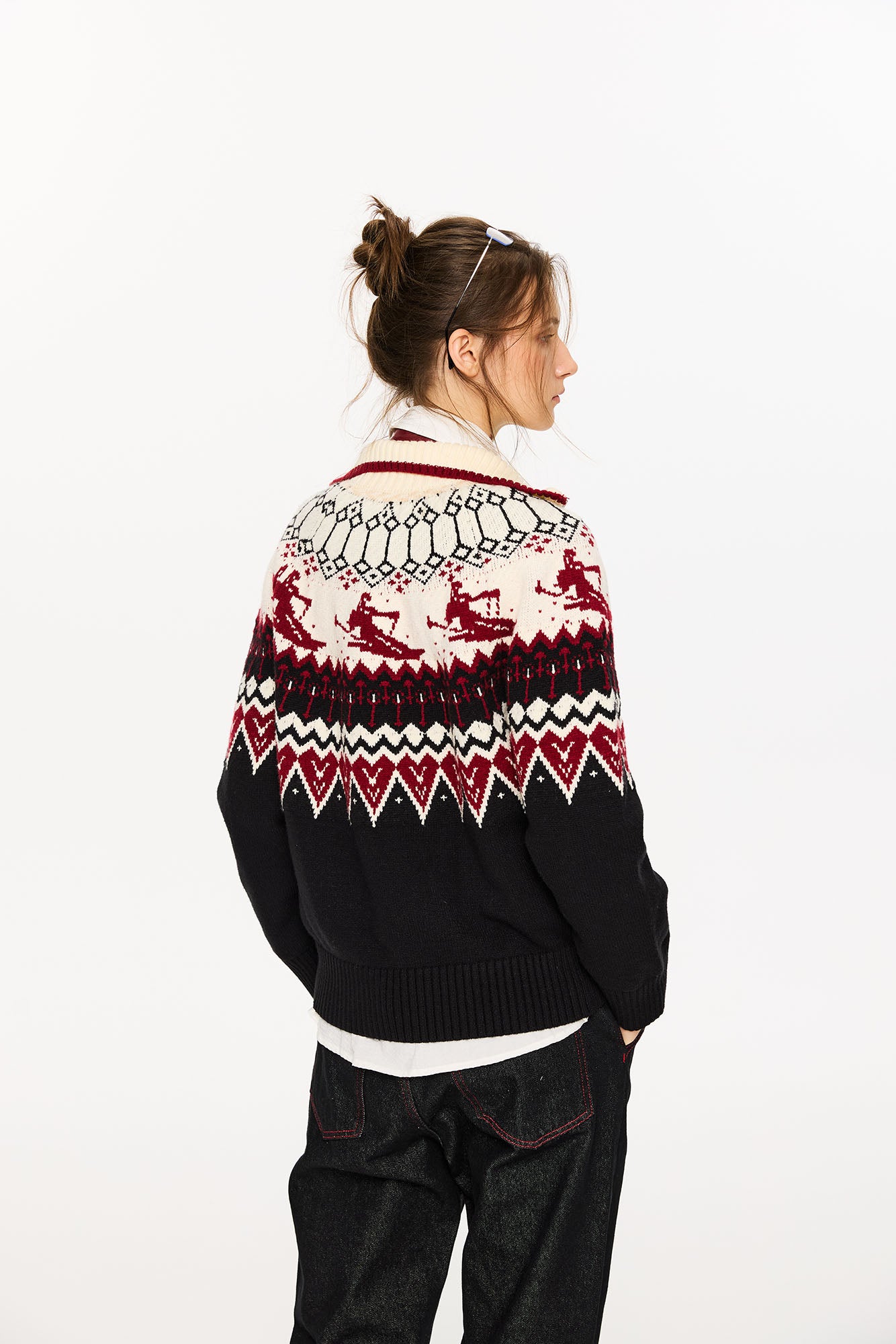 KREATE Christmas Fair Isle Jacquard Knit Jacket