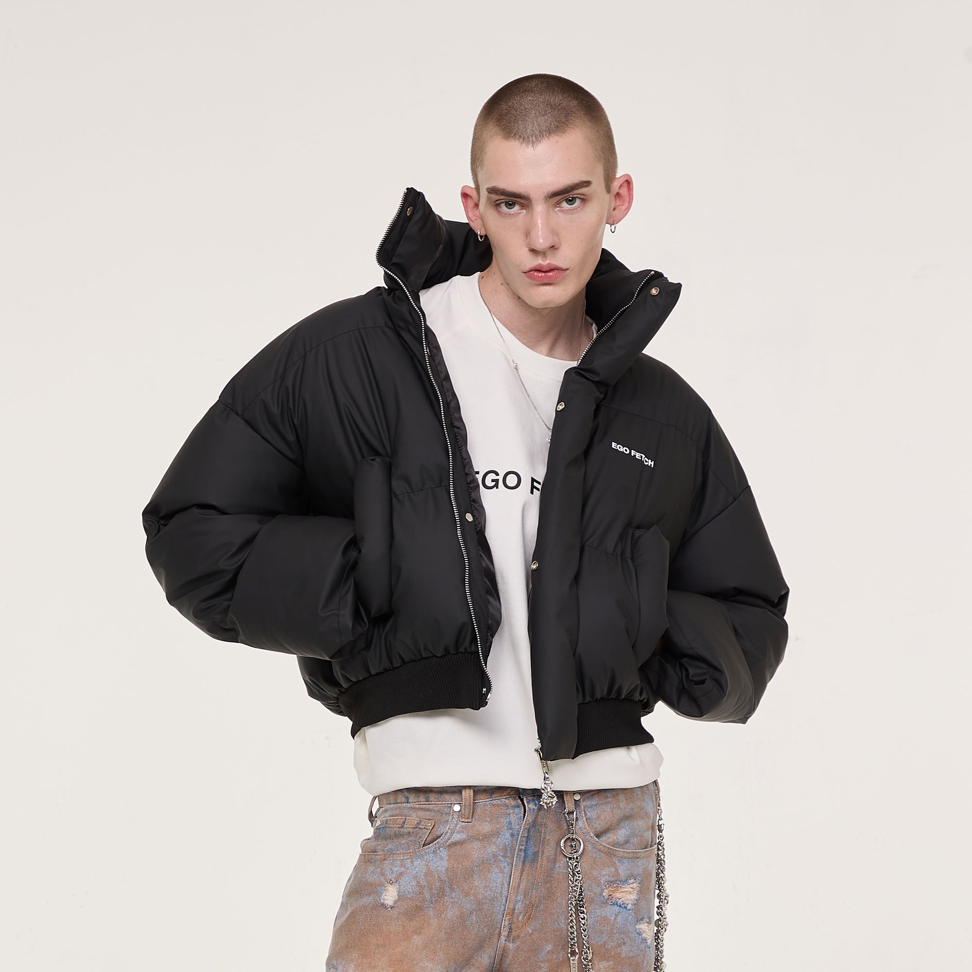 EGOFETCH Essential Cropped Puffer Jacket