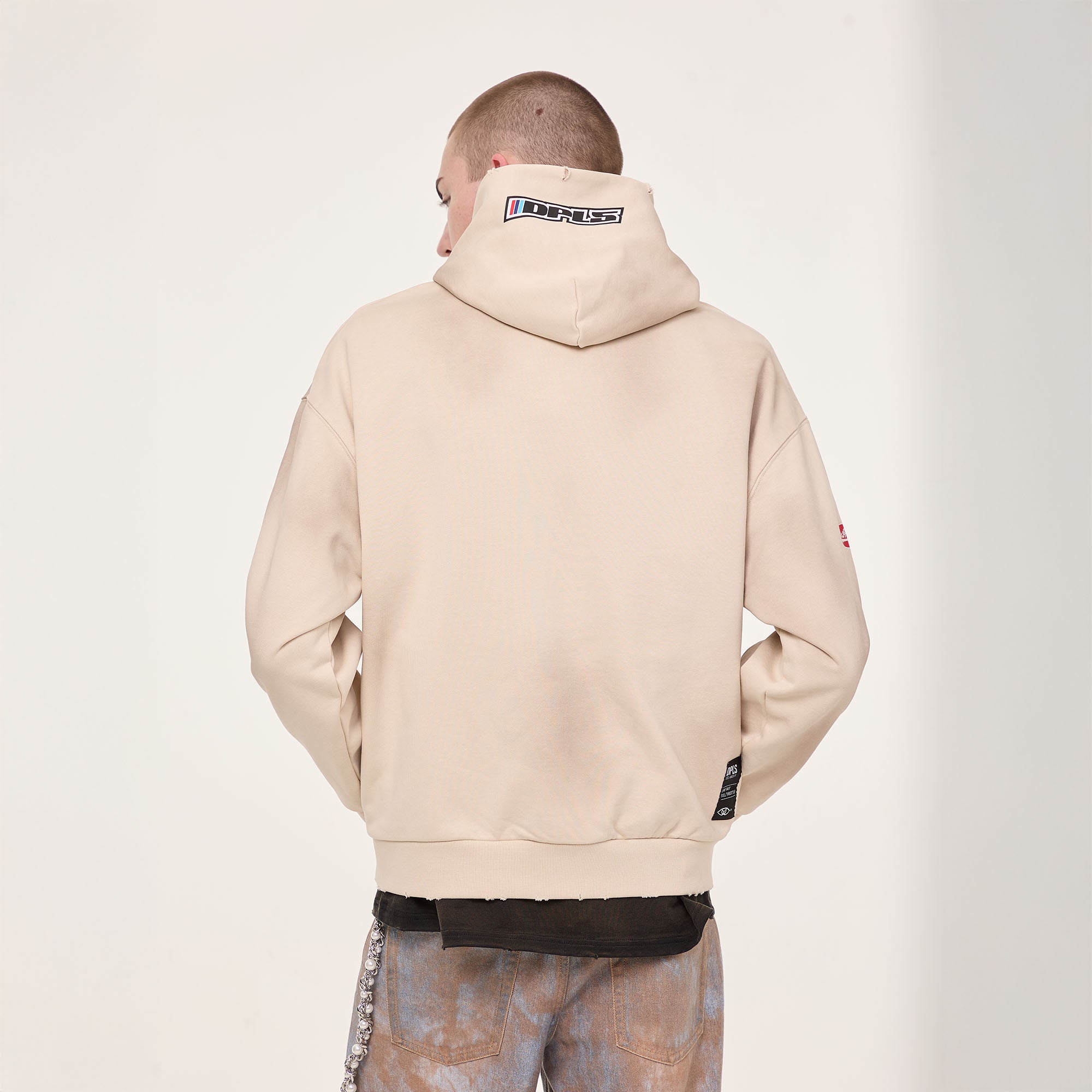 EGOFETCH Distressed Racing Anime Graphic Hoodie