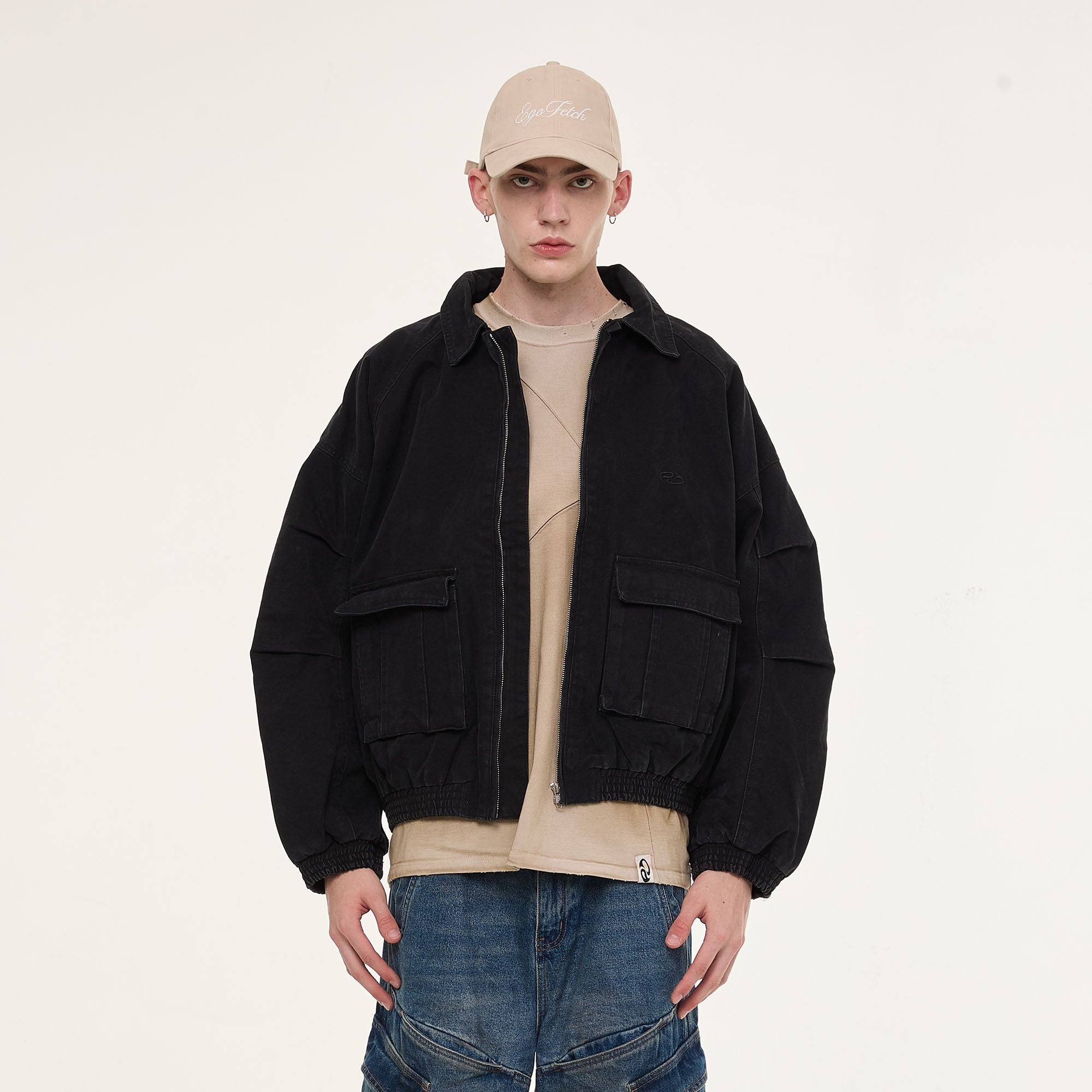 EGOFETCH Washed Utility Oversized Jacket