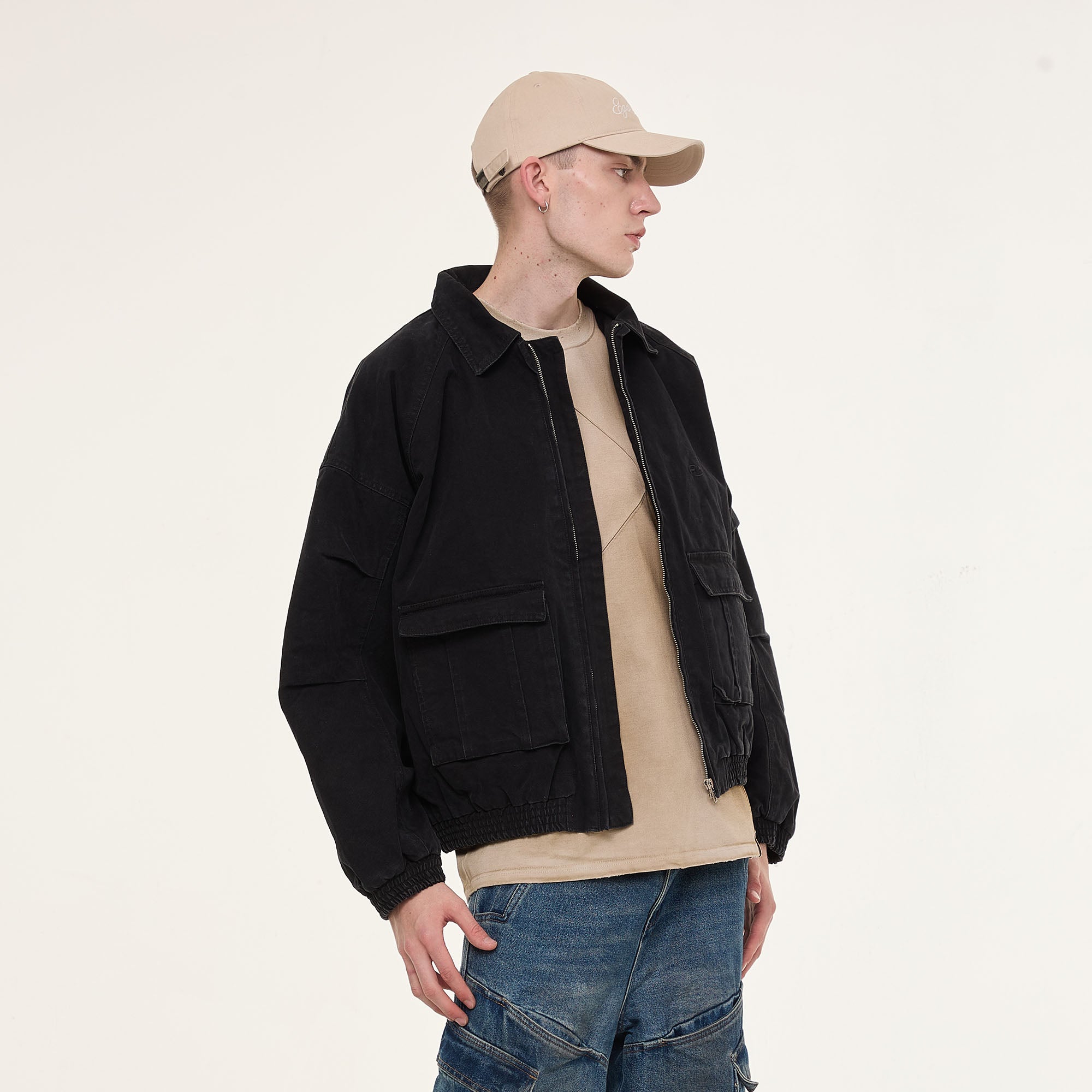 EGOFETCH Washed Utility Oversized Jacket