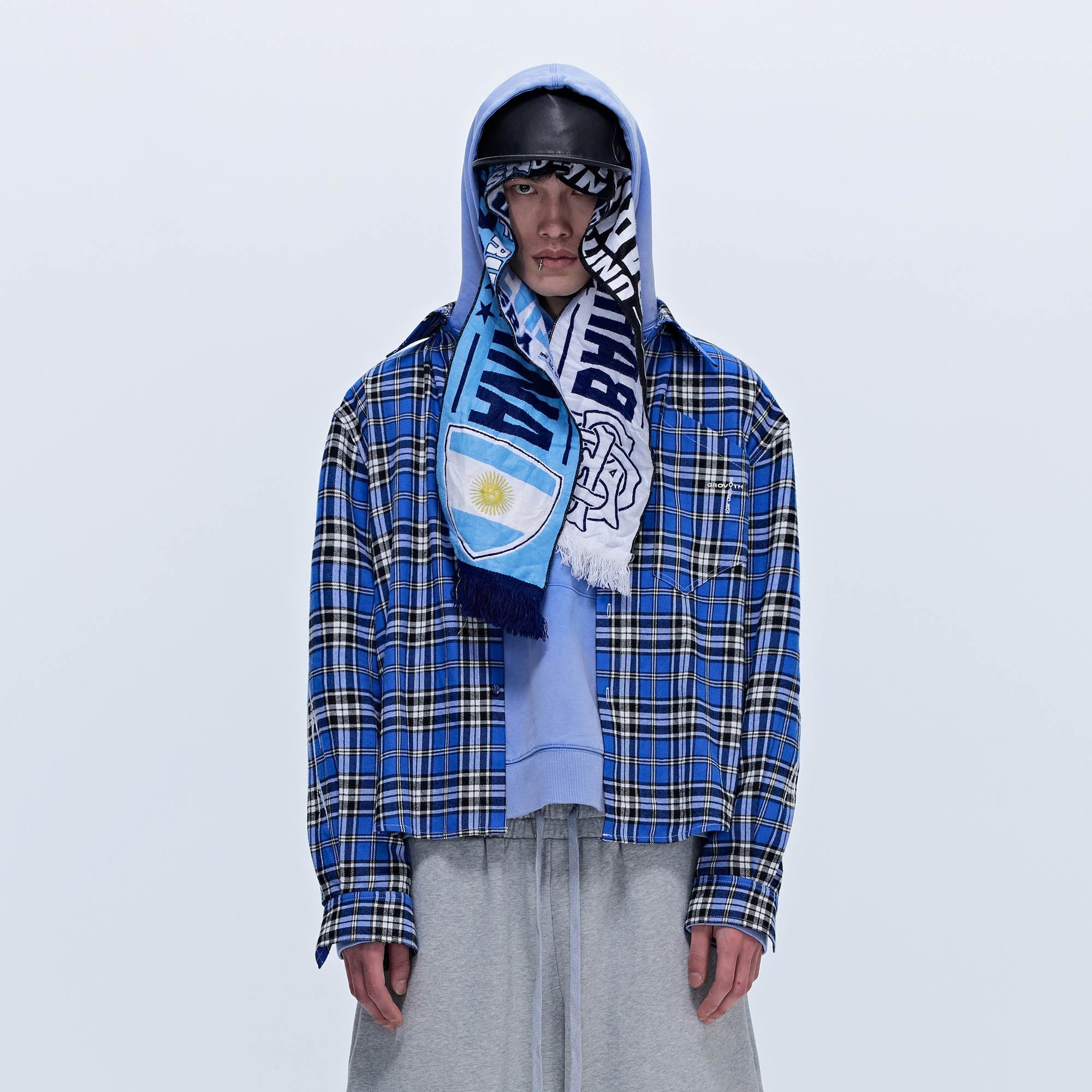 SAVAGEGROWTHWORLD No.5 Plaid Shirt, premium urban and streetwear designers apparel on PROJECTISR.com, SAVAGEGROWTHWORLD
