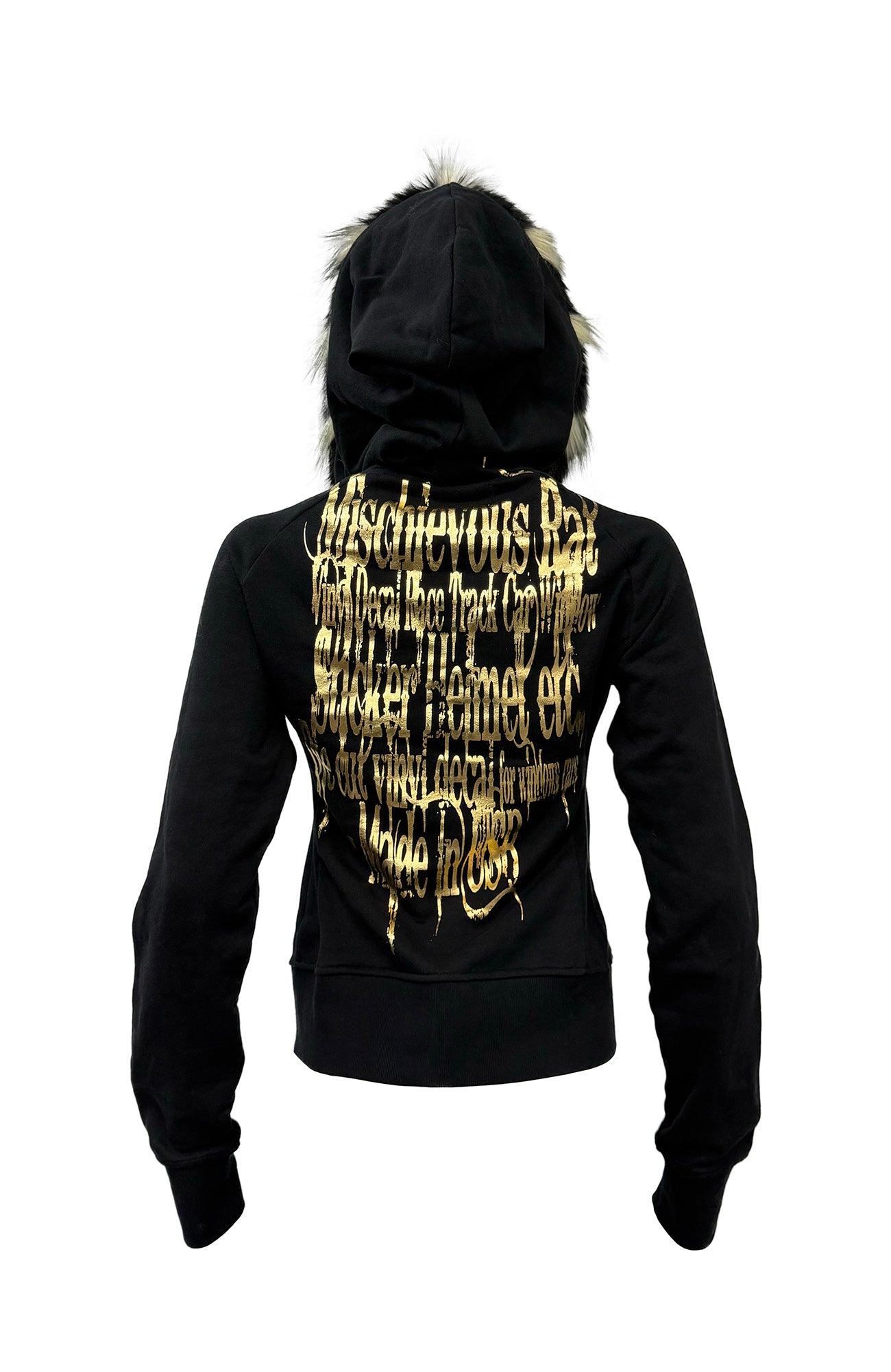 PCCVISION Foil Graphic Slim Zip-Up Hoodie
