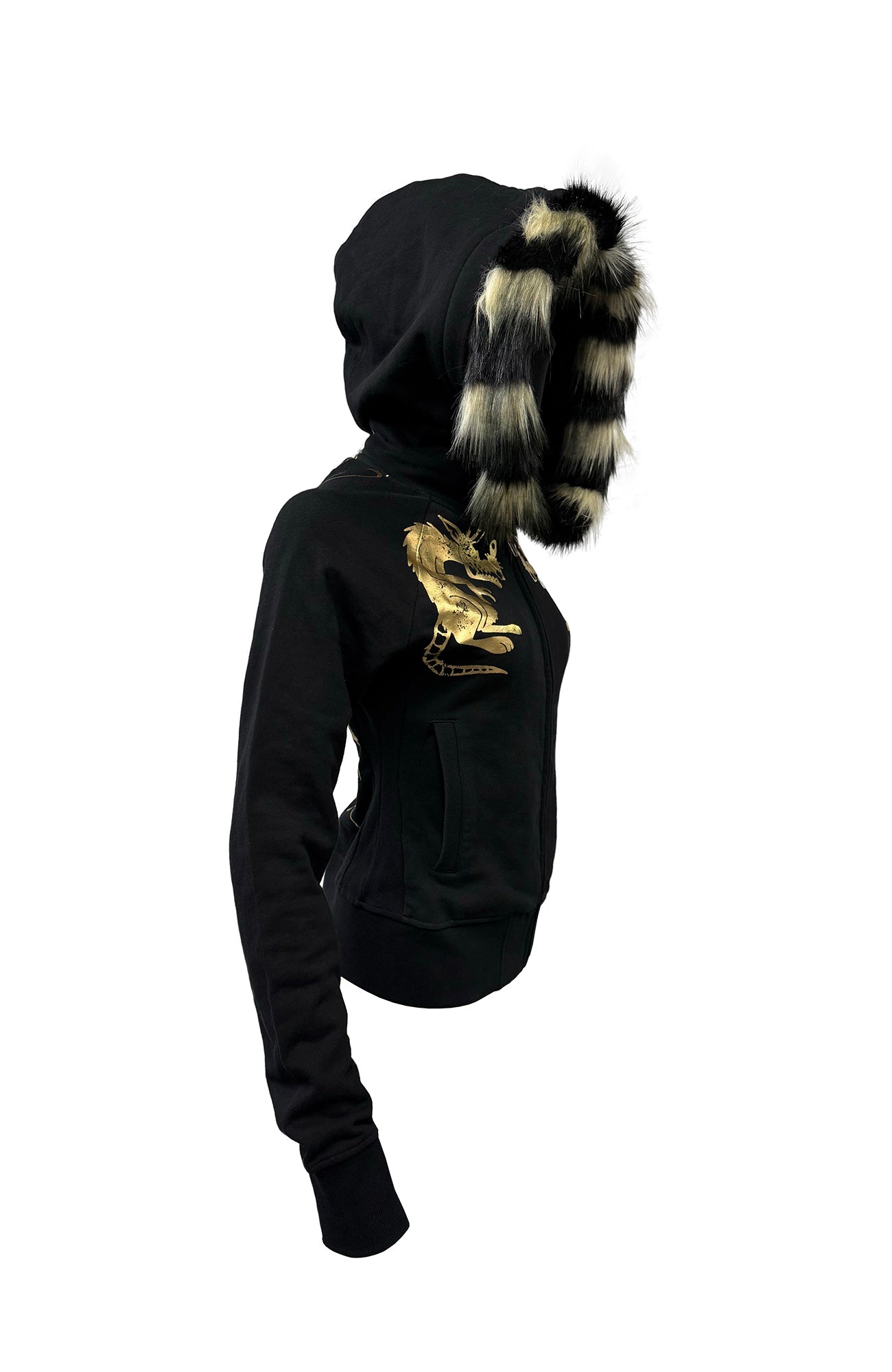 PCCVISION Foil Graphic Slim Zip-Up Hoodie