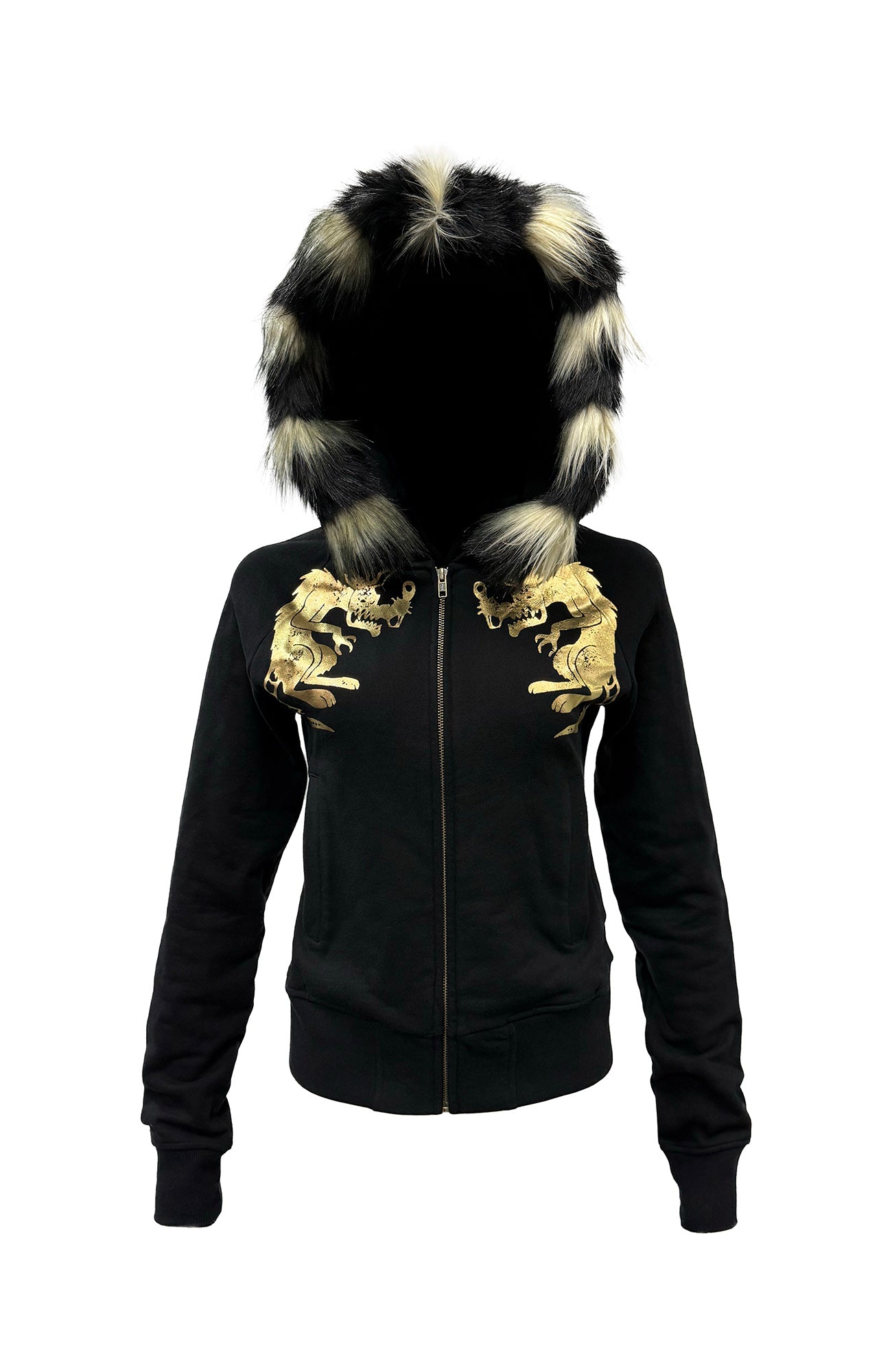 PCCVISION Foil Graphic Slim Zip-Up Hoodie