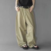 LABELROOM Essential Button-Up Curved Baggy Pants