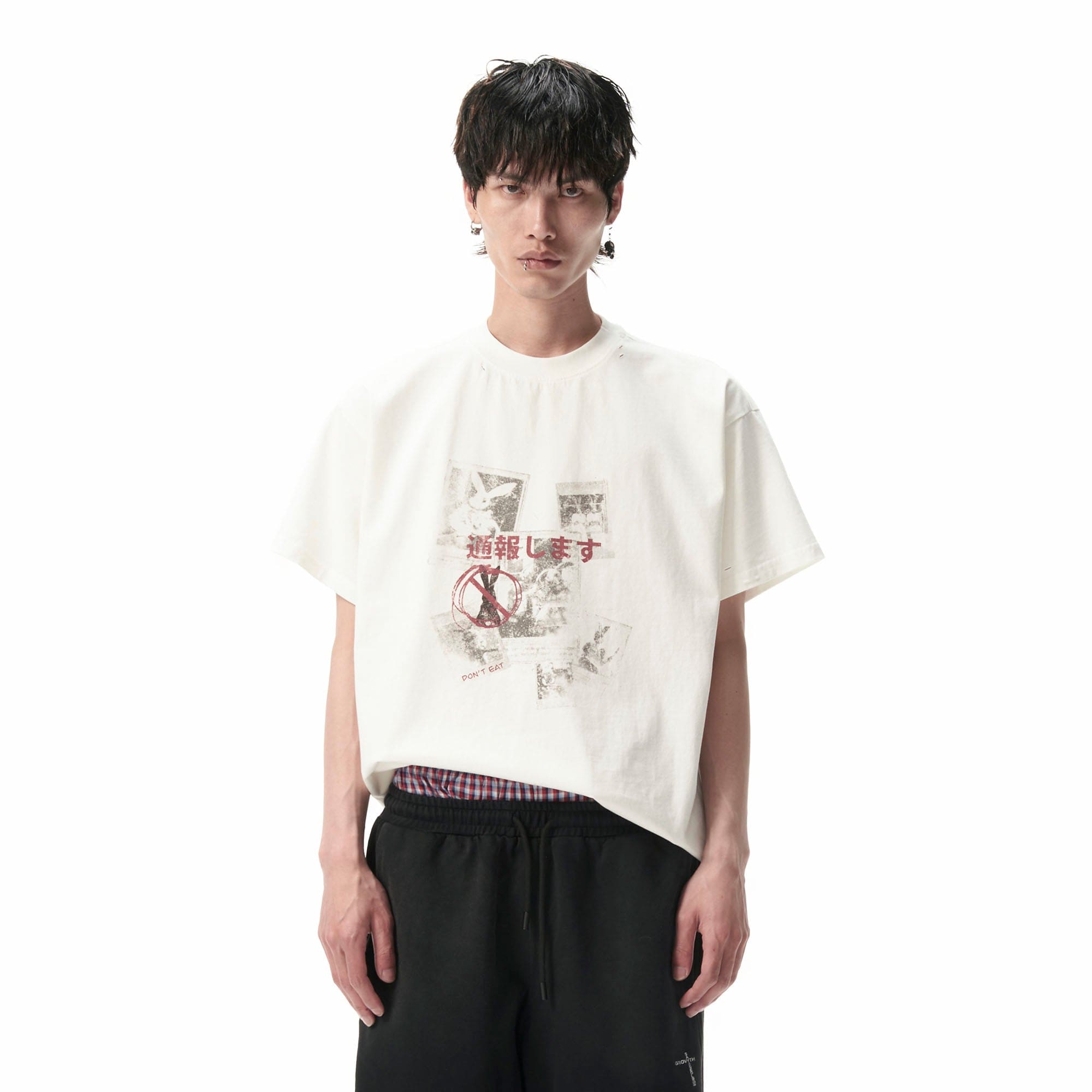 SAVAGEGROWTHWORLD Grunge Rabbit Graphic Distressed T-Shirt, premium urban and streetwear designers apparel on PROJECTISR.com, SAVAGEGROWTHWORLD