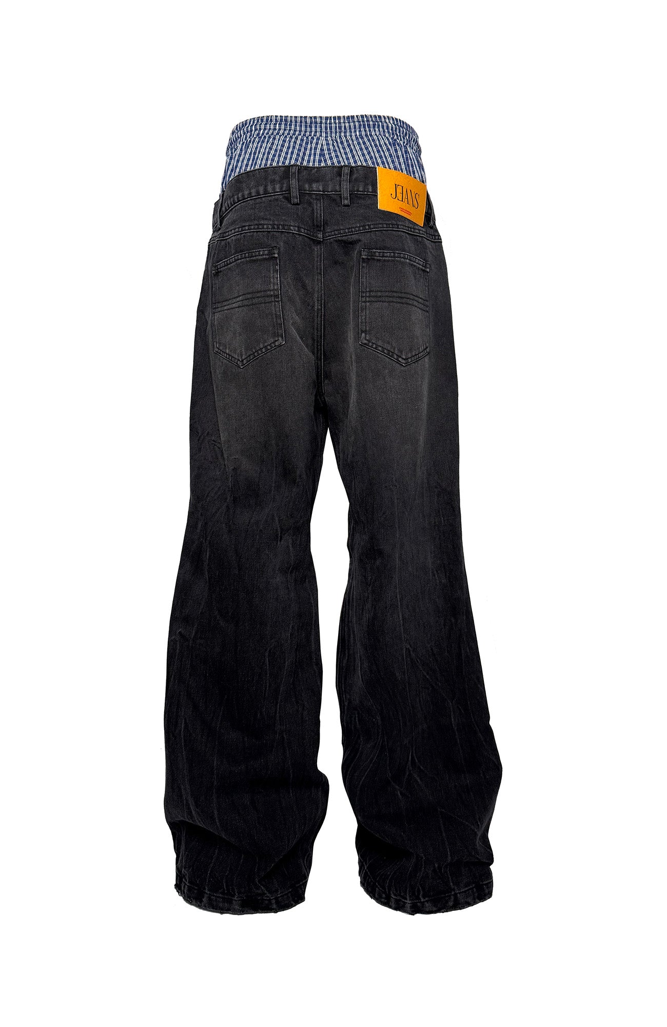 PCCVISION Double-Waist Washed Baggy Jeans