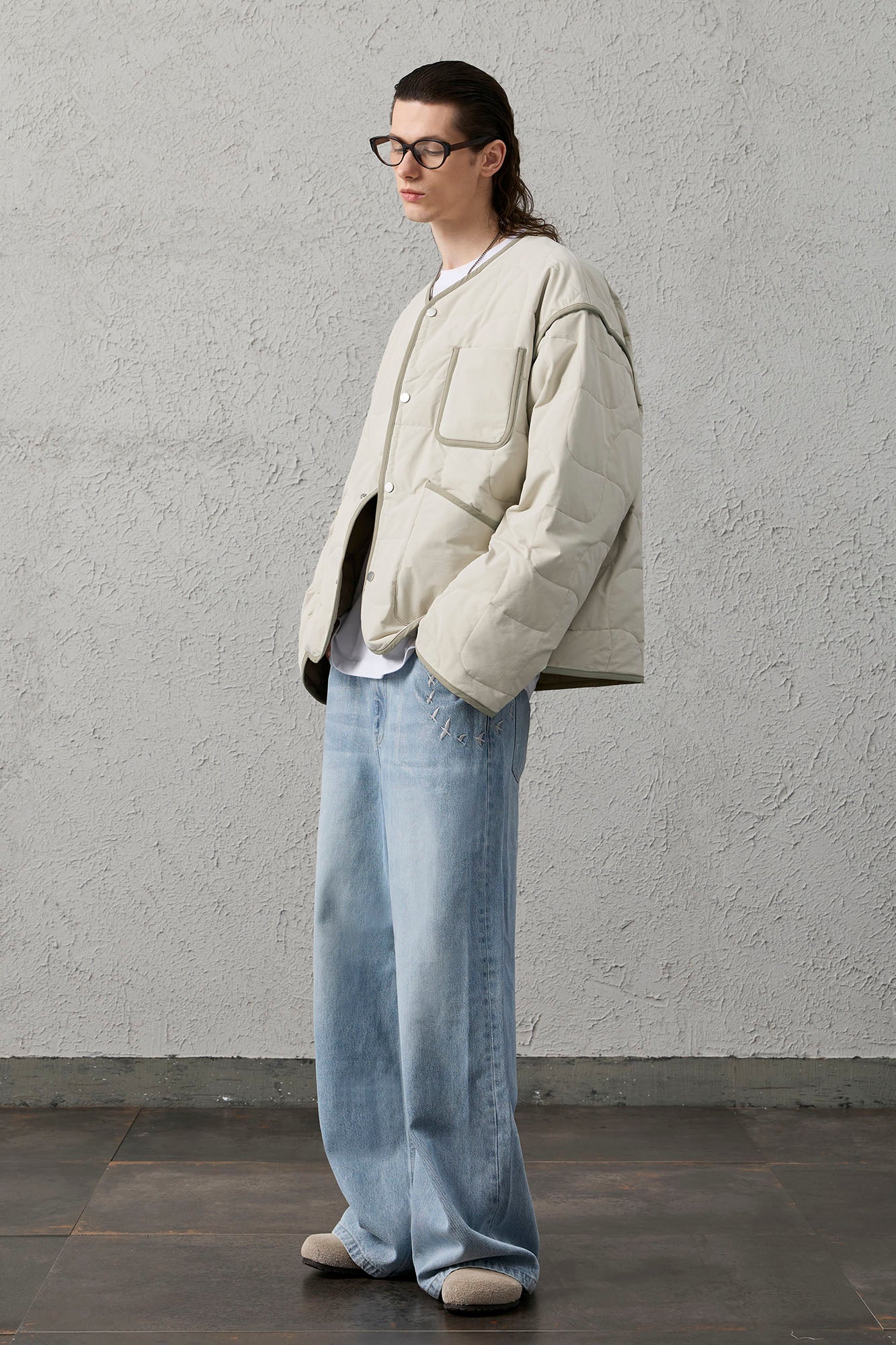 ORGANIC EMOTION Quilted Snap-Front Down Jacket