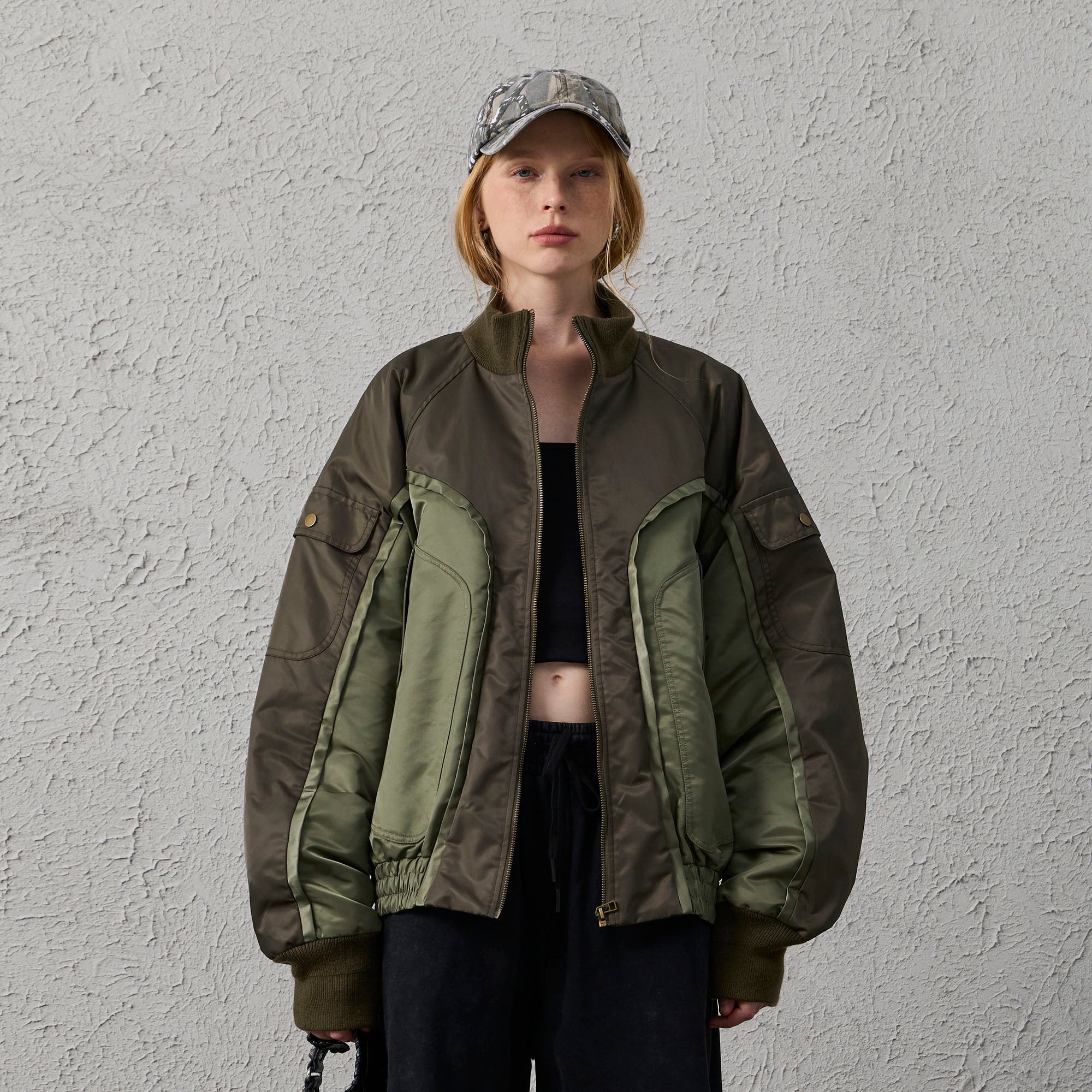ORGANIC EMOTION Deconstructed MA-1 Down Bomber Jacket