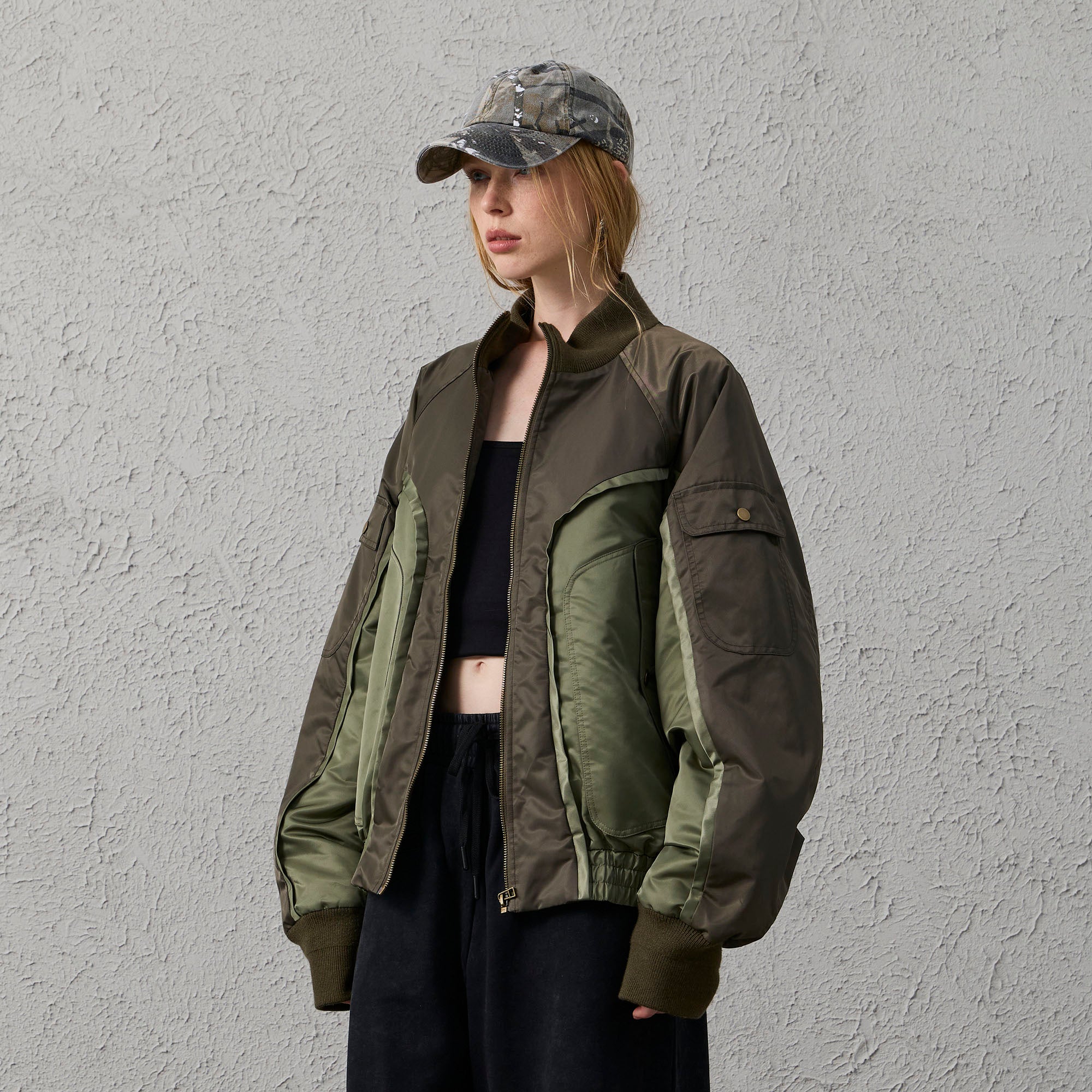 ORGANIC EMOTION Deconstructed MA-1 Down Bomber Jacket