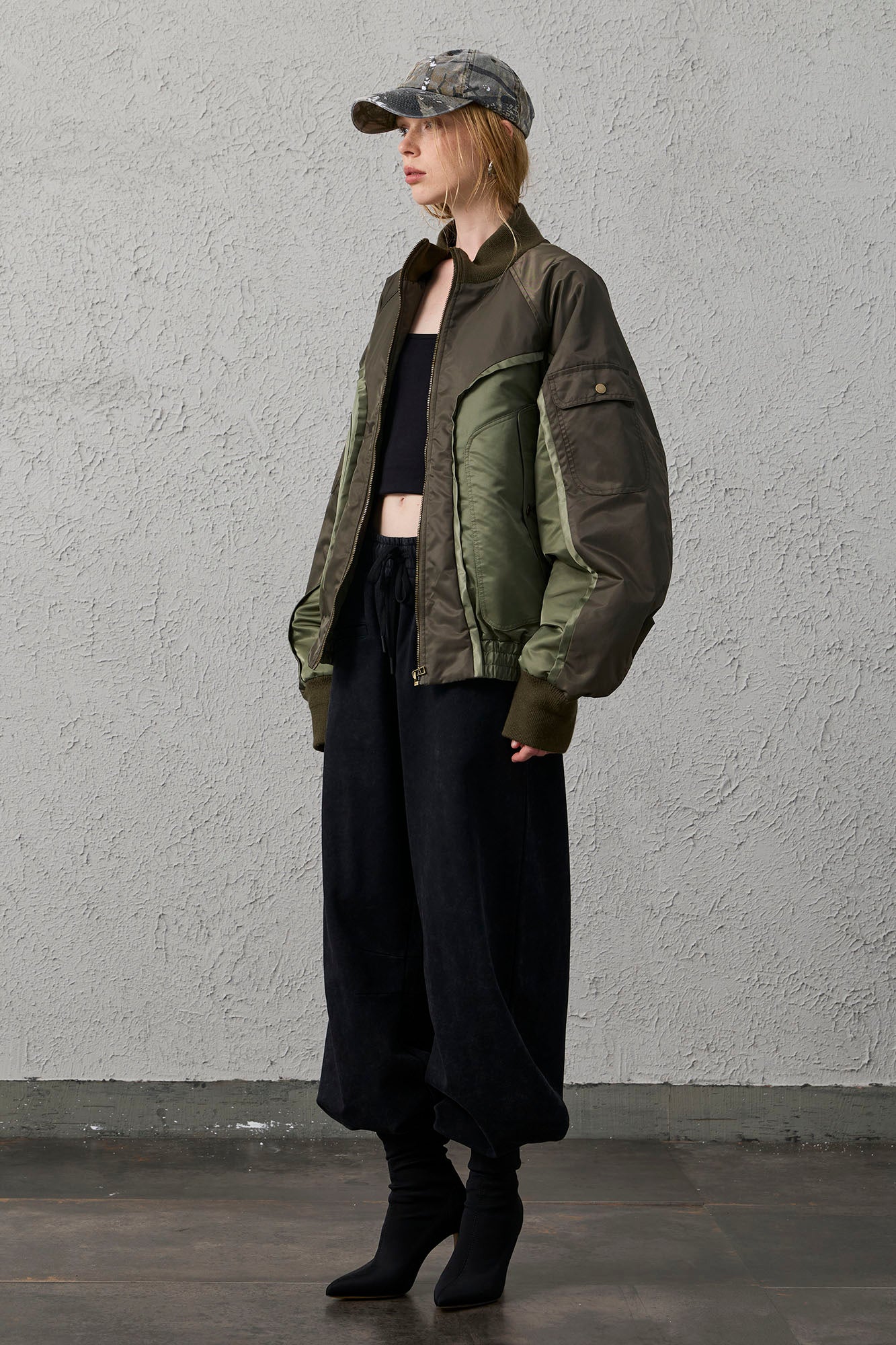 ORGANIC EMOTION Deconstructed MA-1 Down Bomber Jacket