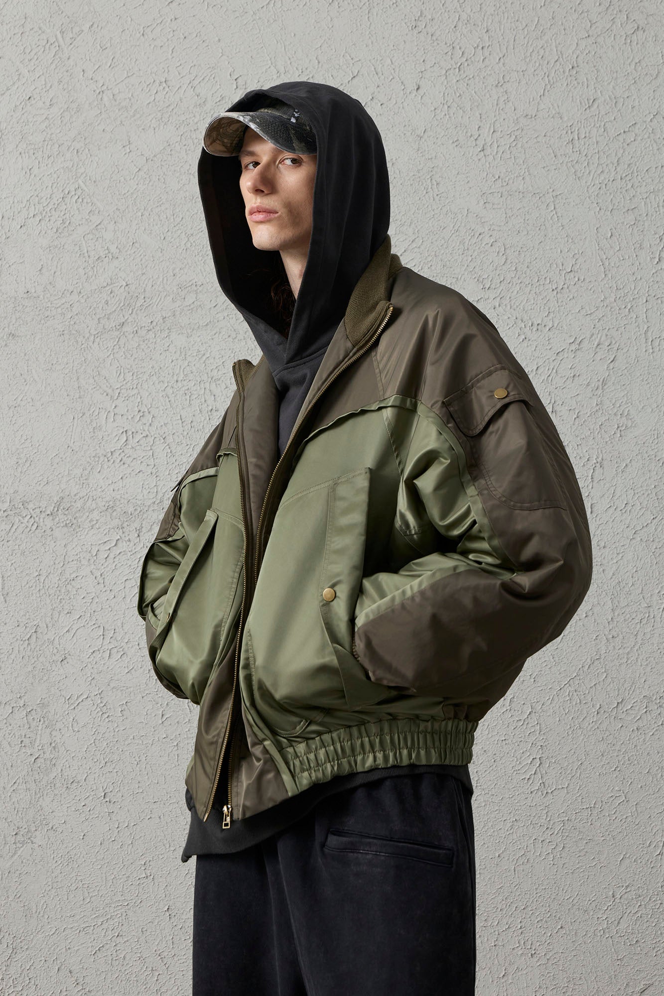 ORGANIC EMOTION Deconstructed MA-1 Down Bomber Jacket