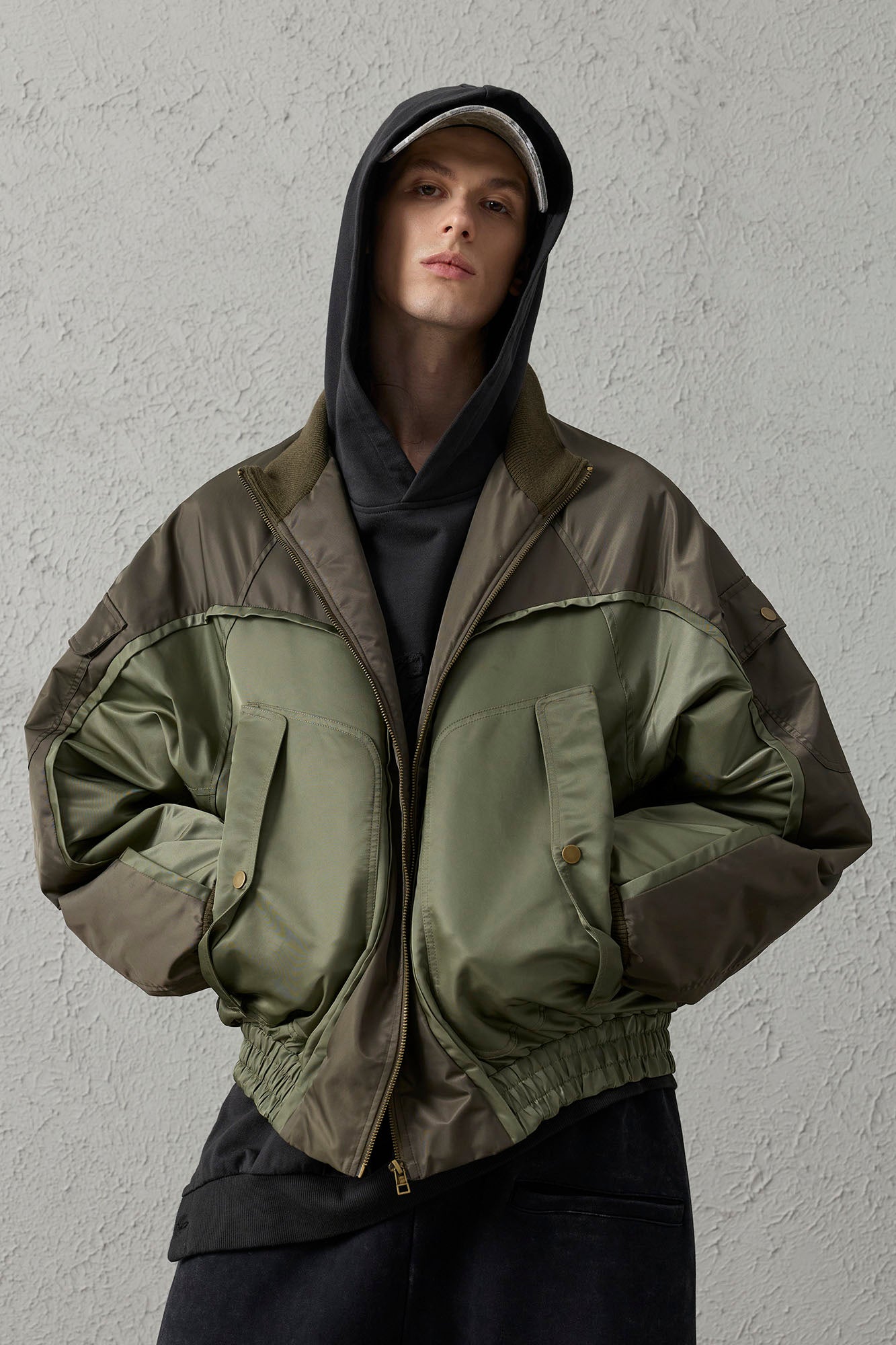 ORGANIC EMOTION Deconstructed MA-1 Down Bomber Jacket