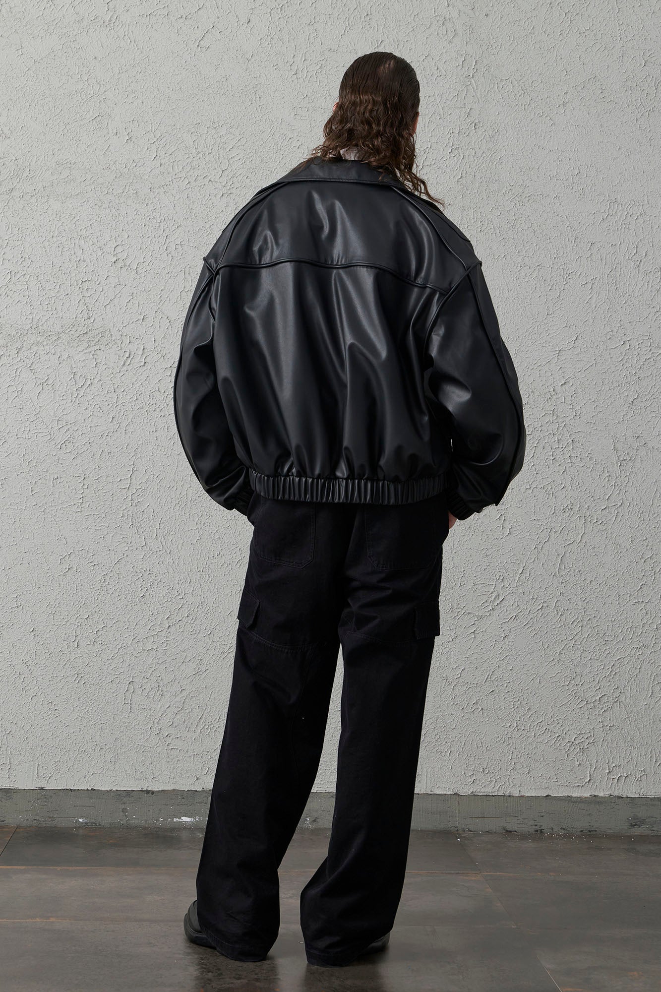 ORGANIC EMOTION Faux Leather Piped Seam Jacket