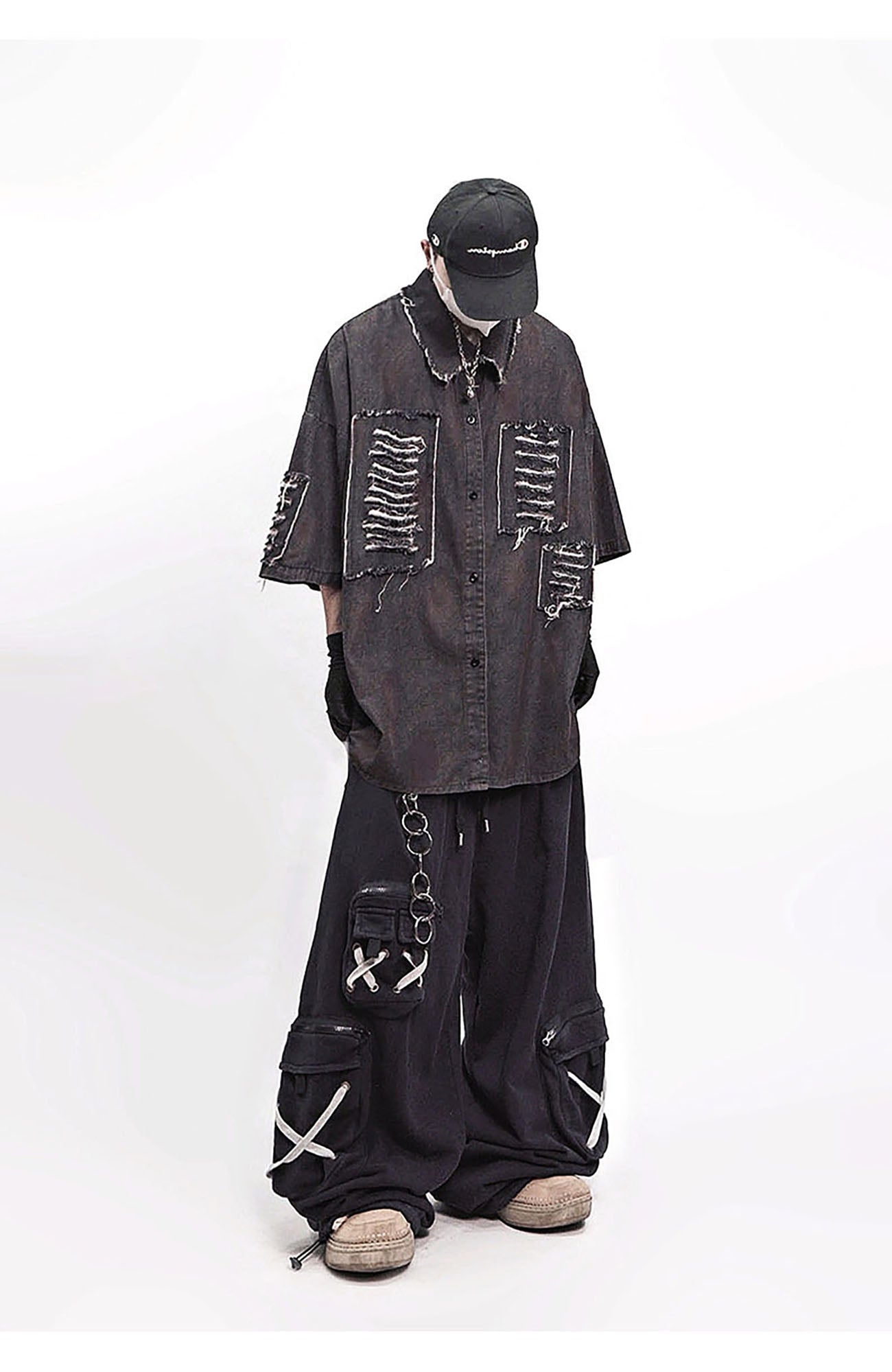 UUCSCC Retro Multi-Pocket Wide-Leg Cargo Pants