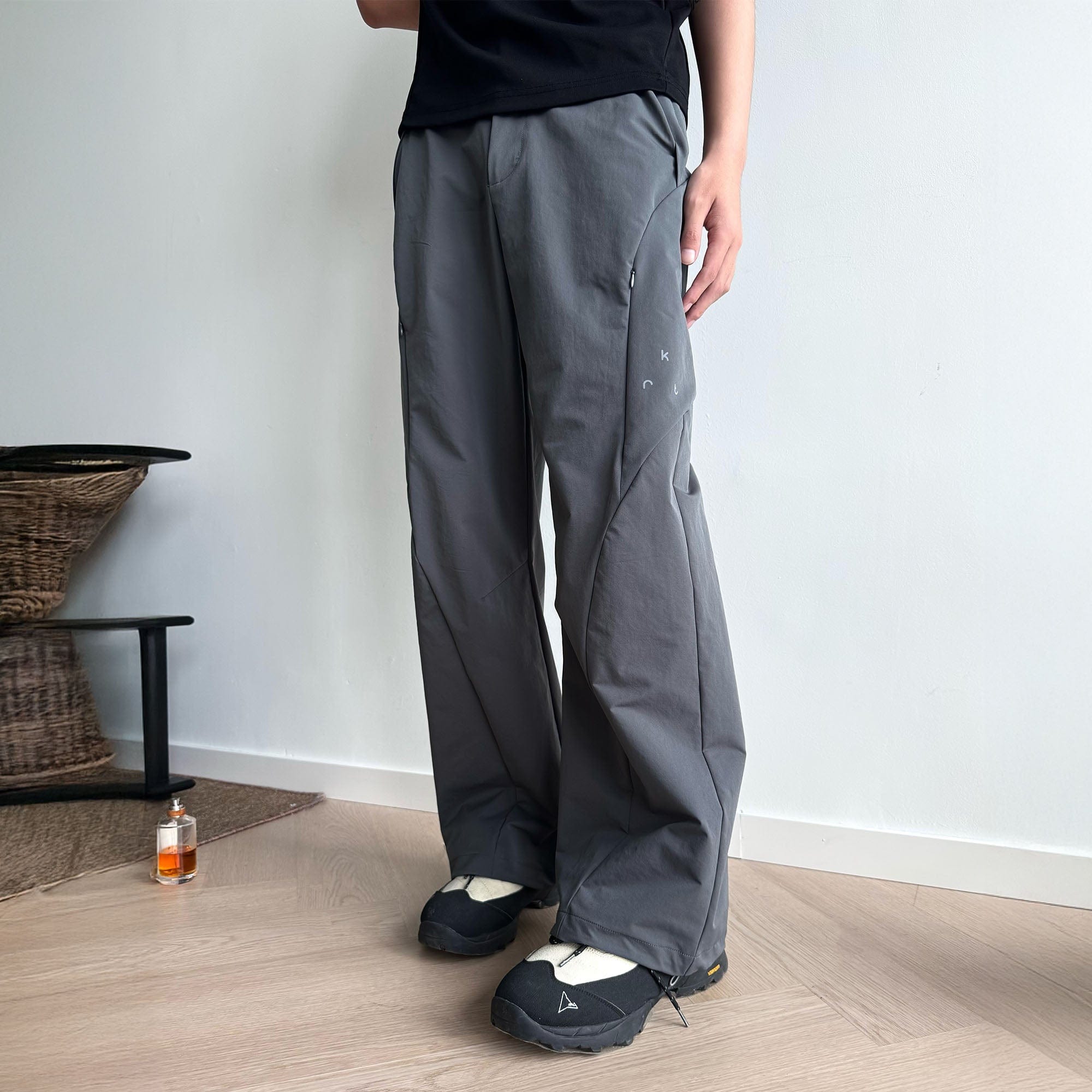 KREATE Curved Panel Drawstring-Hem Waterproof Pants, premium urban and streetwear designers apparel on PROJECTISR.com, KREATE