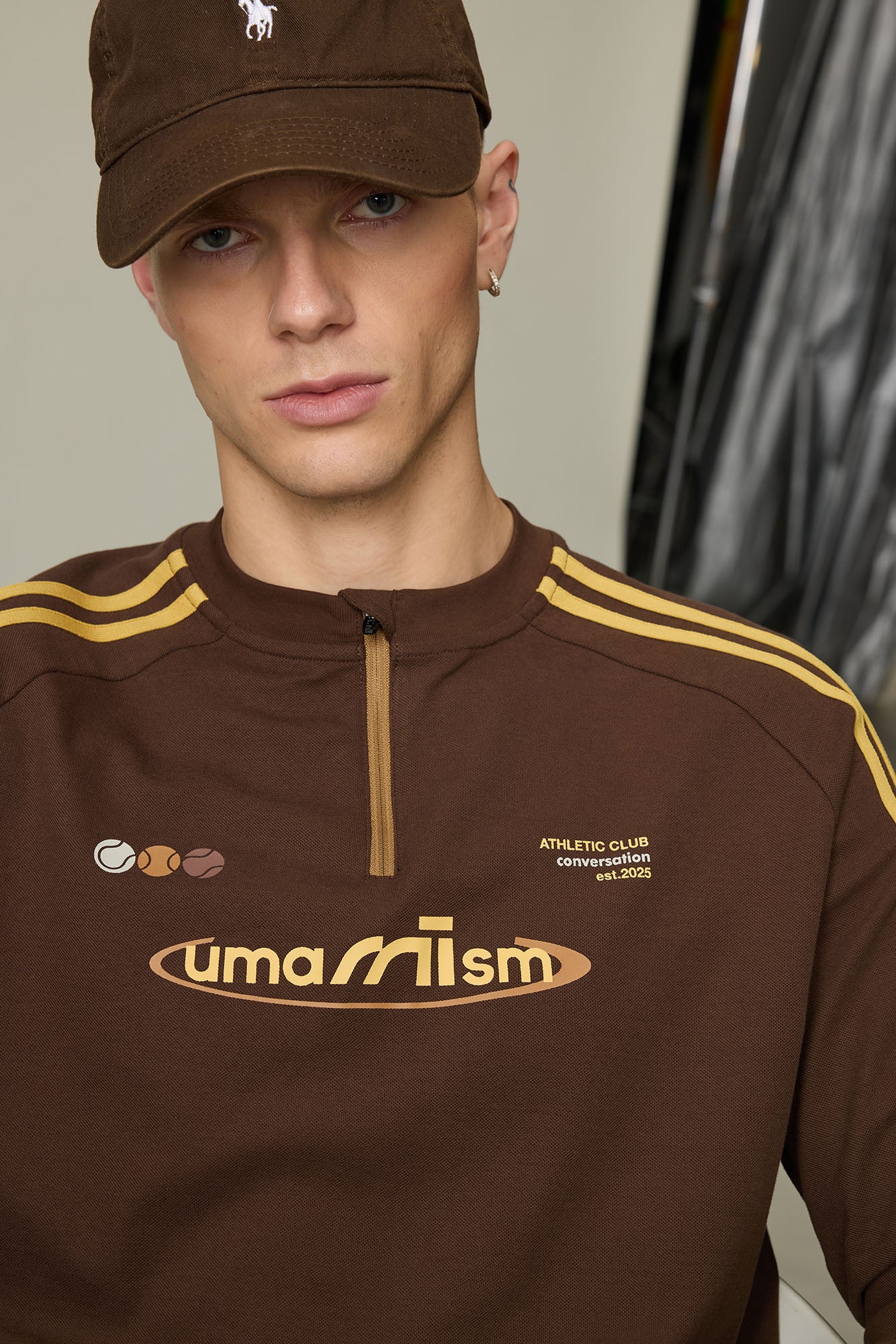 UMAMIISM Side Stripe Mesh-Panel Quick-Dry Long-Sleeve Tee, premium urban and streetwear designers apparel on PROJECTISR.com, UMAMIISM