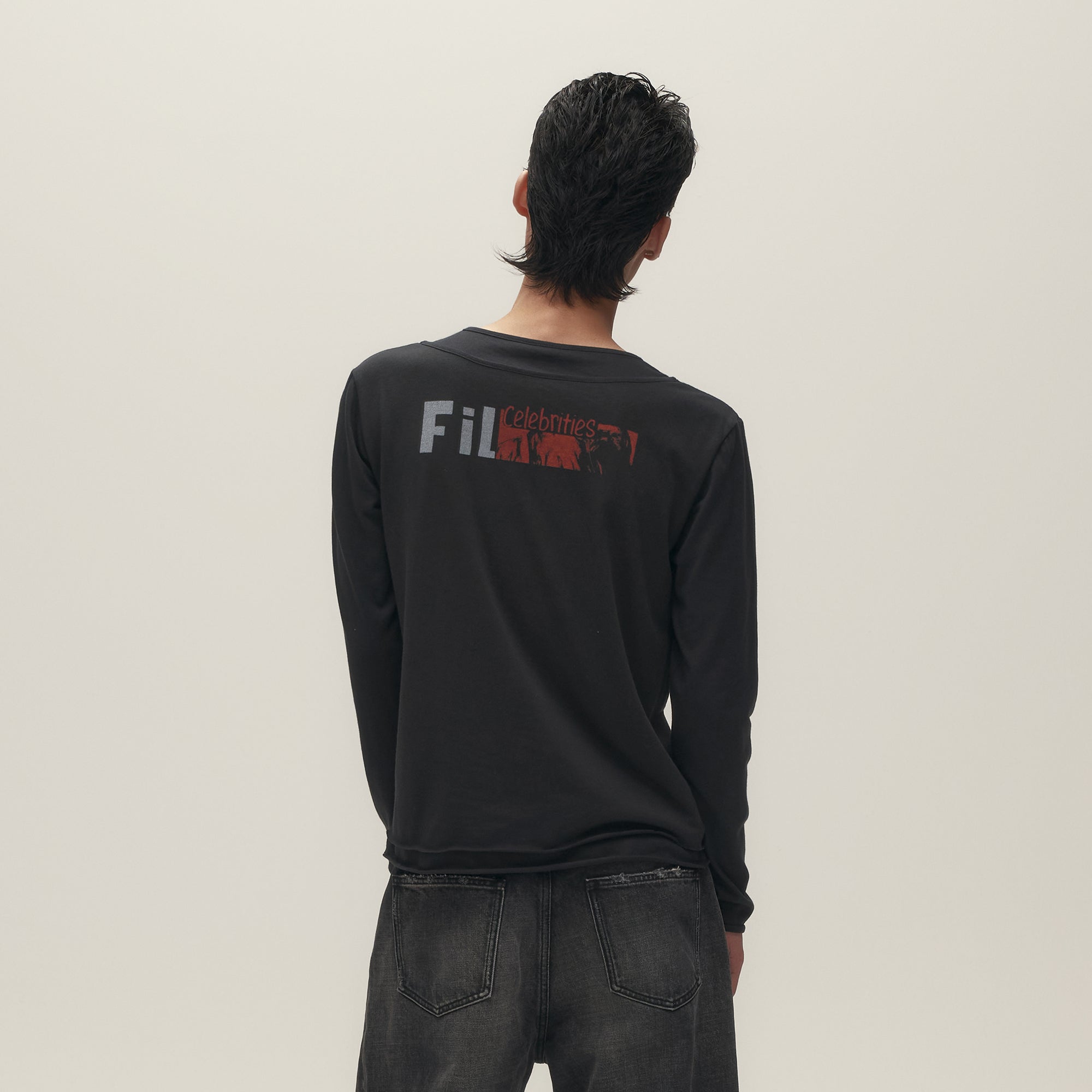 SAVAGEGROWTHWORLD Graphic Double-Layer Neckline Long-Sleeve Tee, premium urban and streetwear designers apparel on PROJECTISR.com, SAVAGEGROWTHWORLD