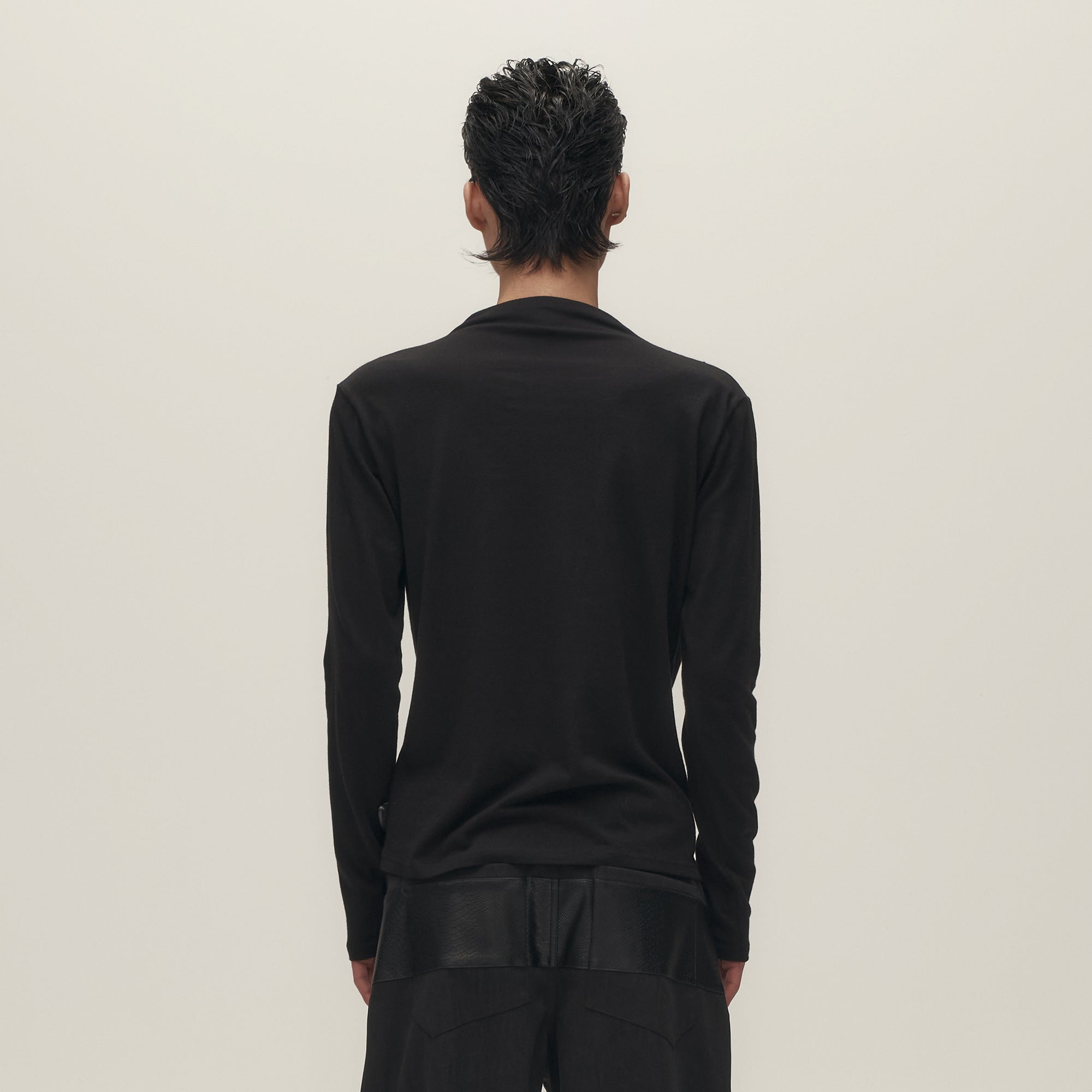 SAVAGEGROWTHWORLD Asymmetrical Drape Long-Sleeve Tee, premium urban and streetwear designers apparel on PROJECTISR.com, SAVAGEGROWTHWORLD