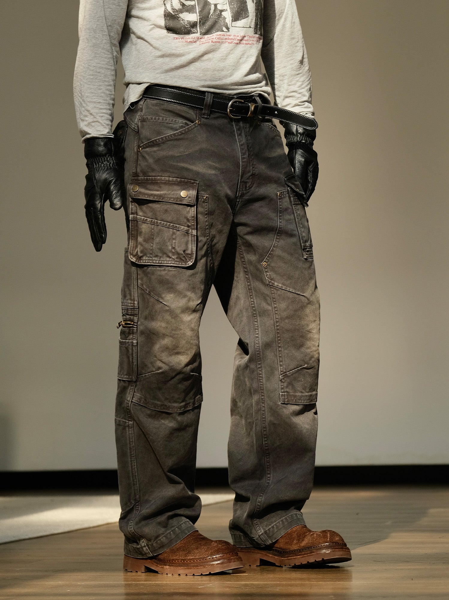 NEIGBORL Washed Multi-Pocket Straight-Leg Cargo Pants, premium urban and streetwear designers apparel on PROJECTISR.com, NEIGBORL