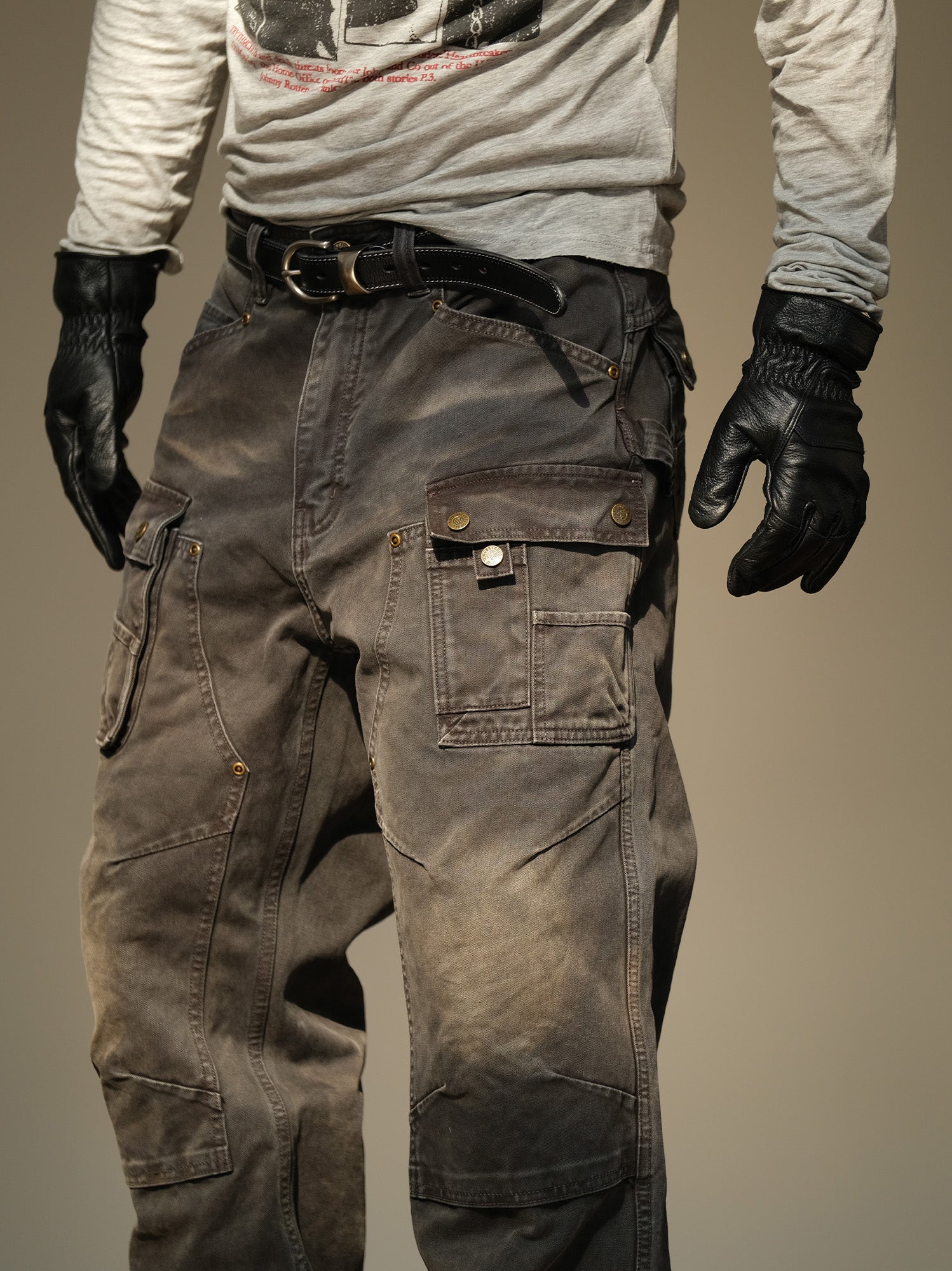 NEIGBORL Washed Multi-Pocket Straight-Leg Cargo Pants, premium urban and streetwear designers apparel on PROJECTISR.com, NEIGBORL
