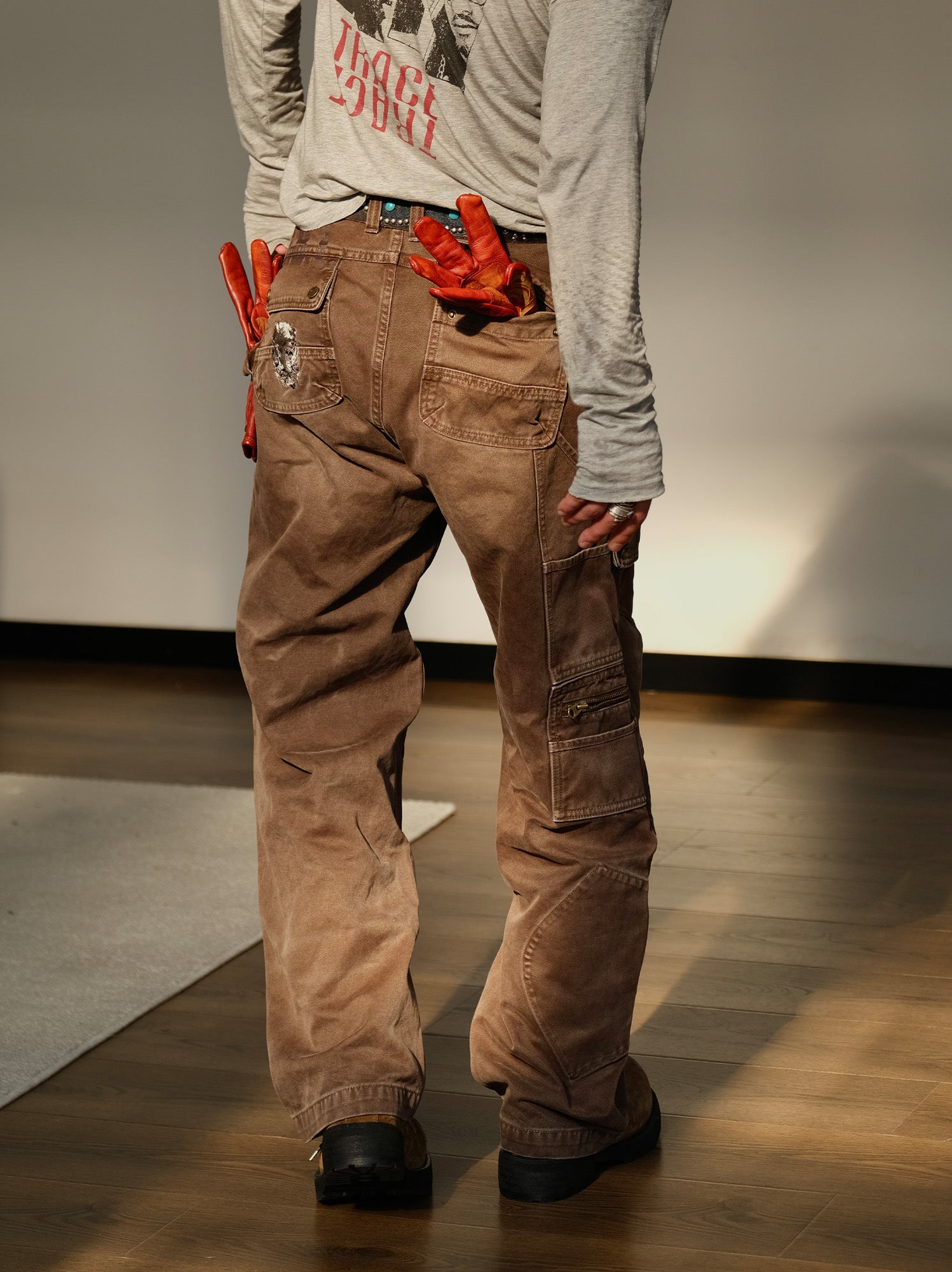 NEIGBORL Washed Multi-Pocket Straight-Leg Cargo Pants, premium urban and streetwear designers apparel on PROJECTISR.com, NEIGBORL