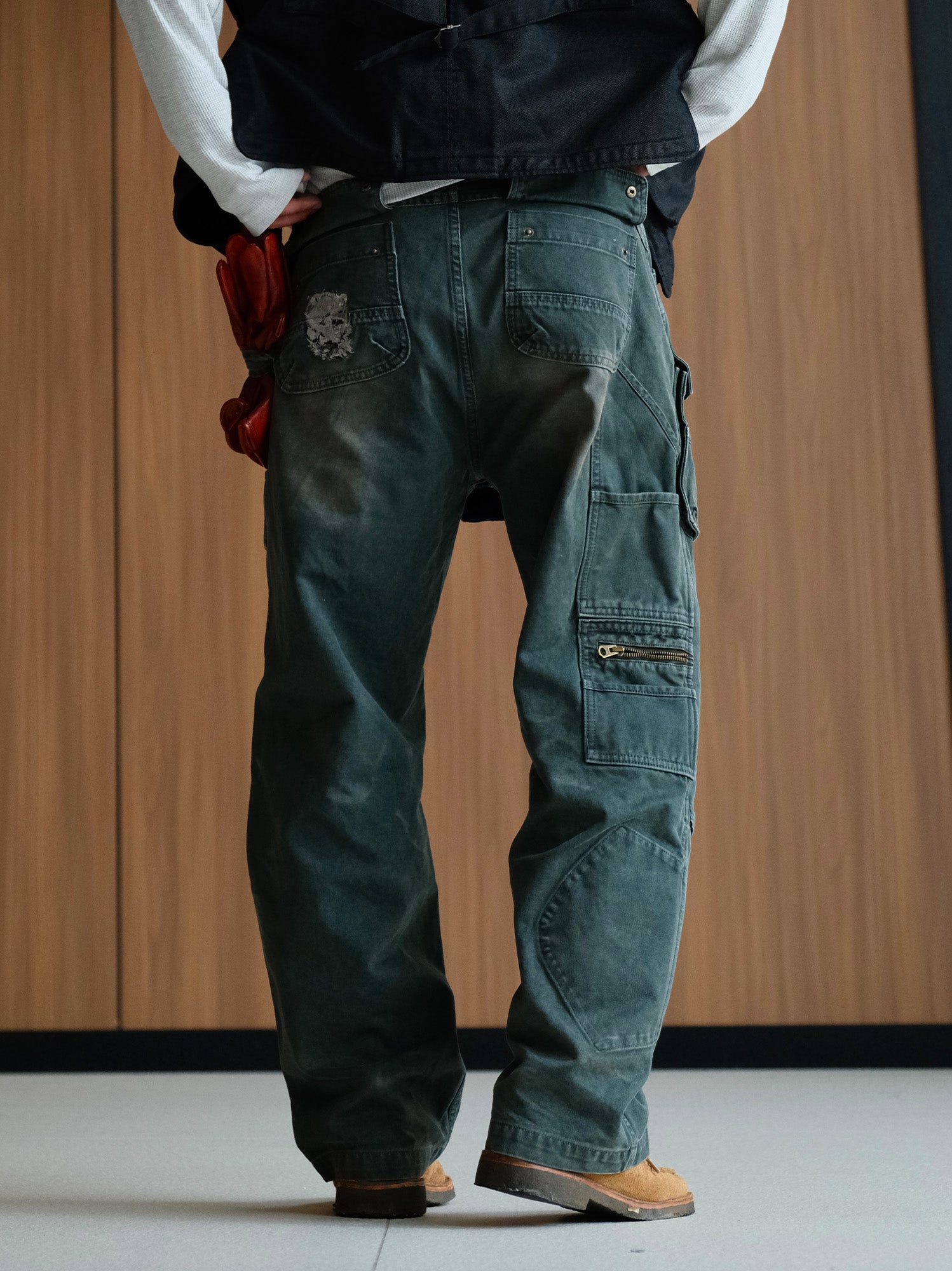 NEIGBORL Washed Multi-Pocket Straight-Leg Cargo Pants, premium urban and streetwear designers apparel on PROJECTISR.com, NEIGBORL