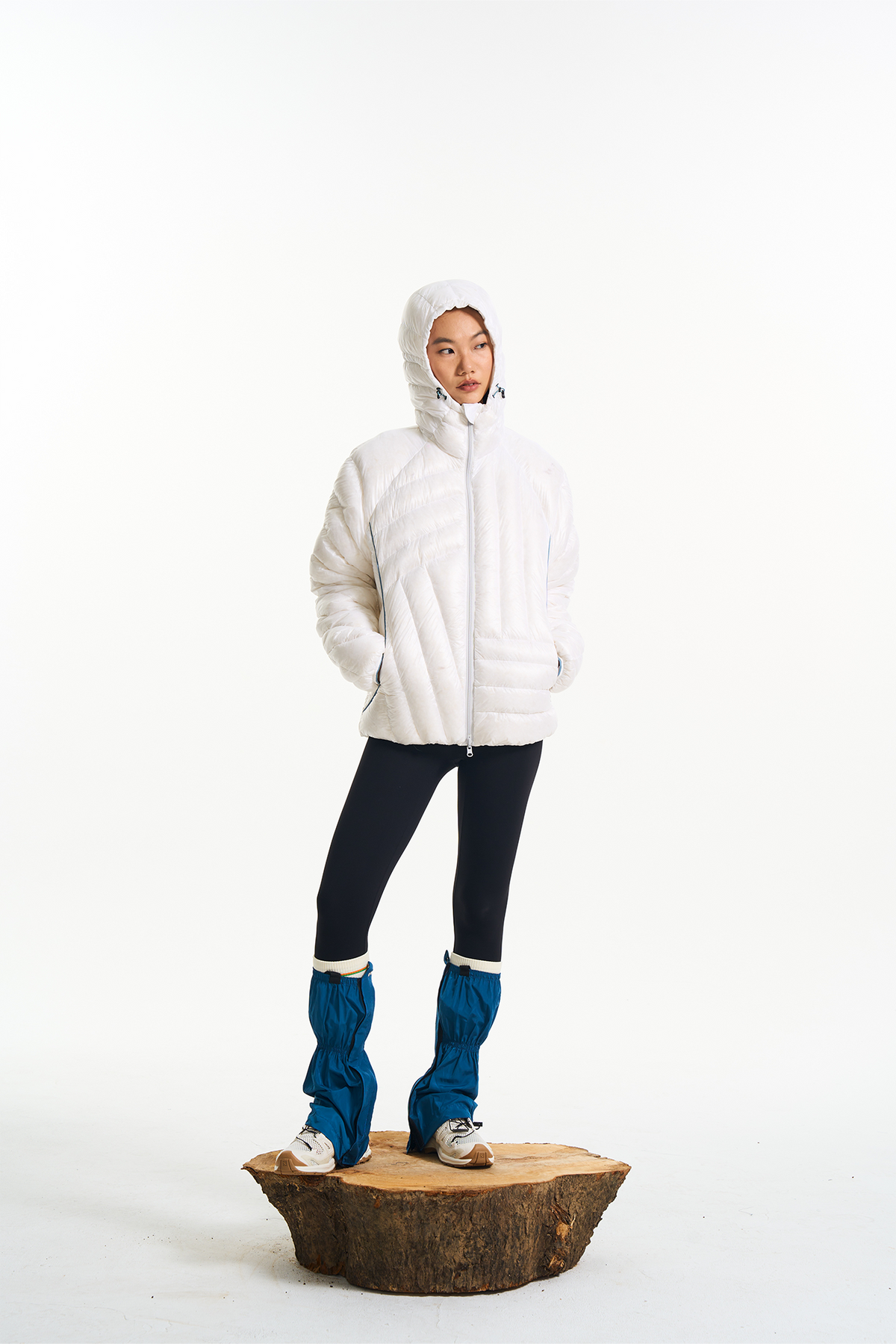 HALCYON Splash-Proof Ribbed Hooded Down Jacket, premium urban and streetwear designers apparel on PROJECTISR.com, HALCYON