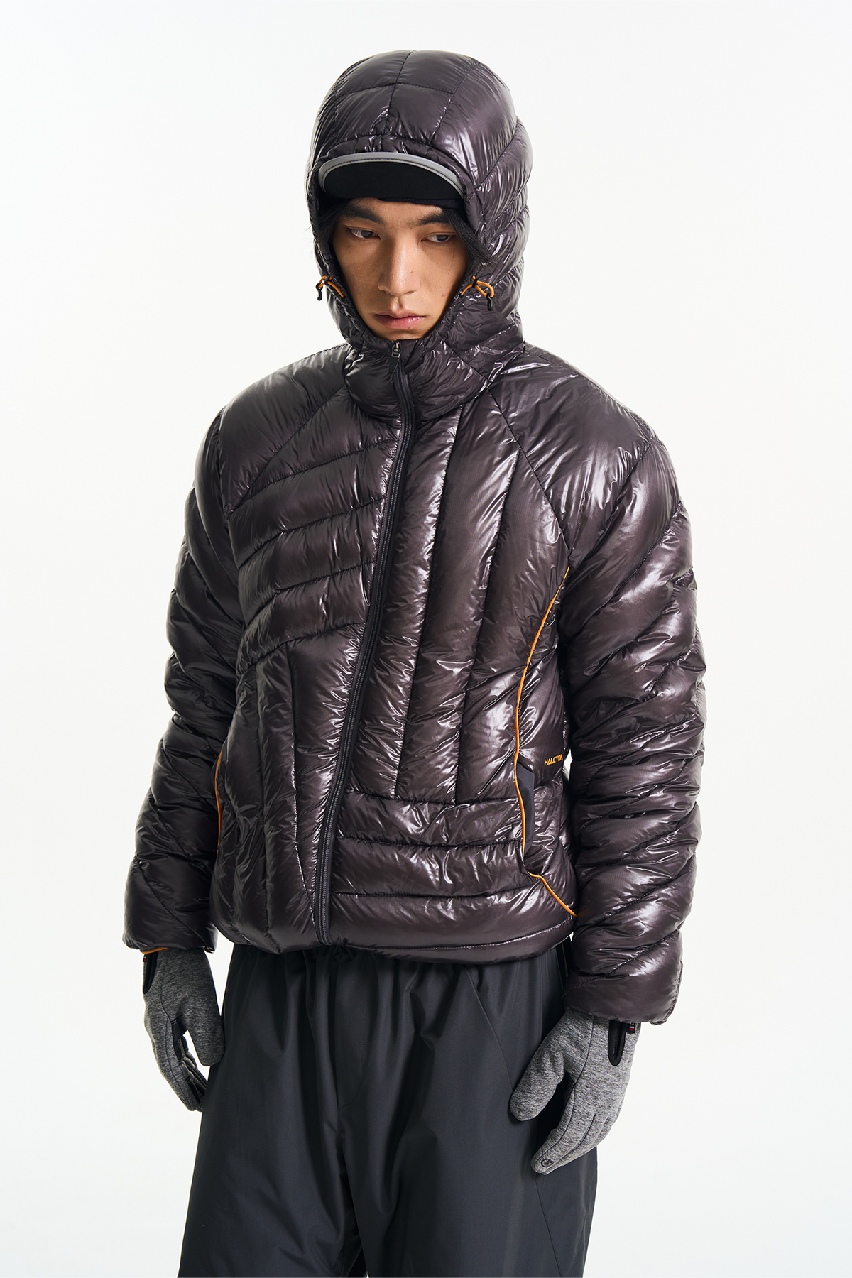 HALCYON Splash-Proof Ribbed Hooded Down Jacket, premium urban and streetwear designers apparel on PROJECTISR.com, HALCYON