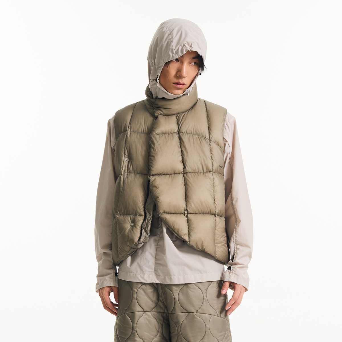 HALCYON Outdoor Stand-Collar Down Vest, premium urban and streetwear designers apparel on PROJECTISR.com, HALCYON