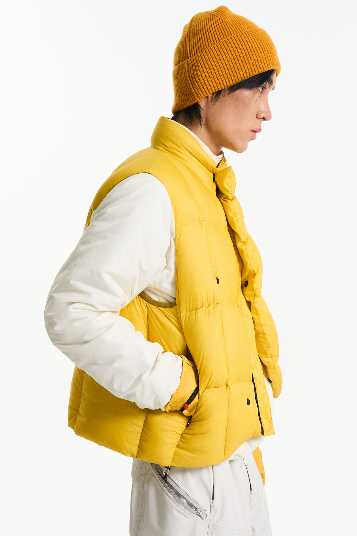 HALCYON Outdoor Stand-Collar Down Vest, premium urban and streetwear designers apparel on PROJECTISR.com, HALCYON