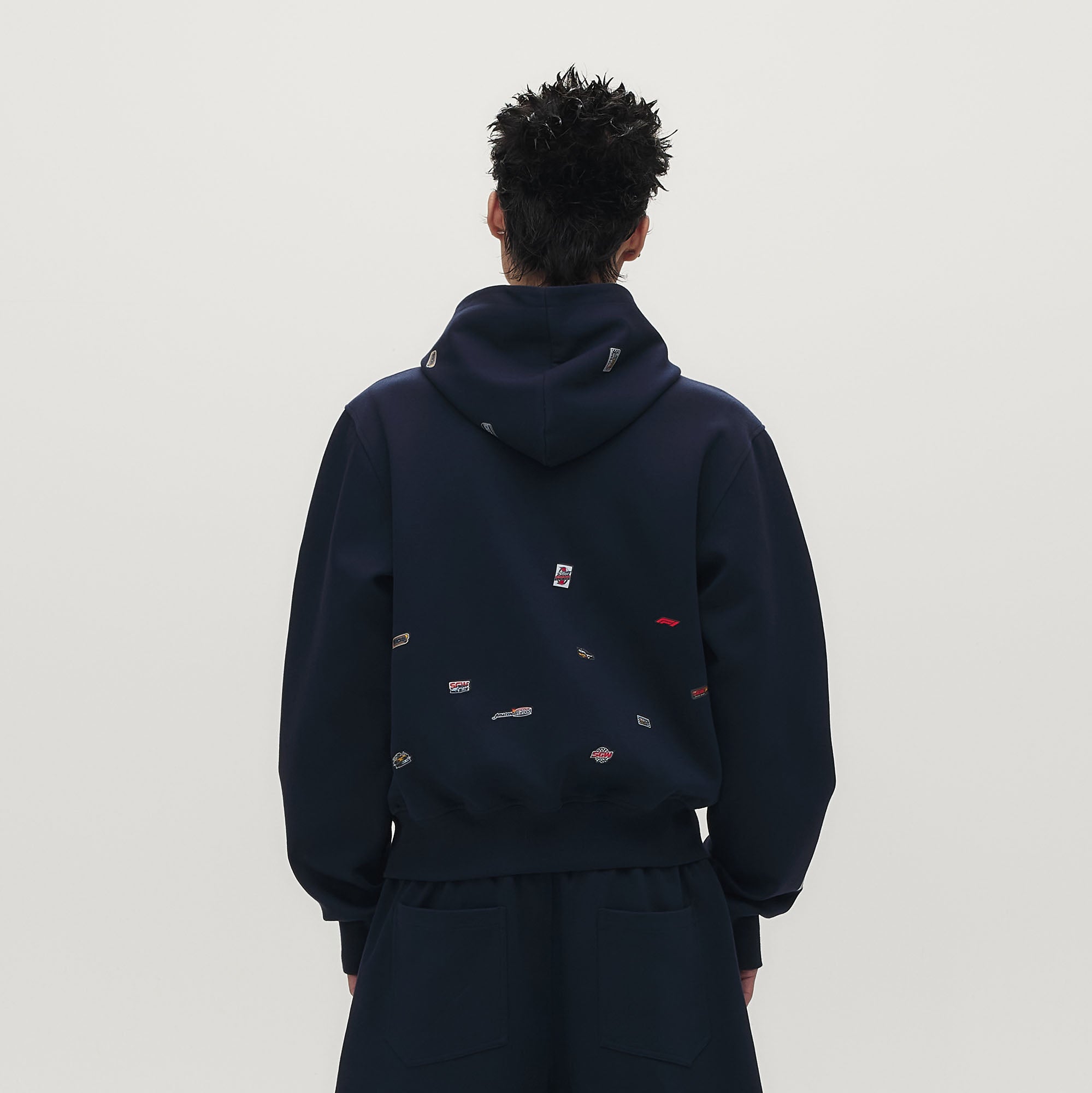 SAVAGEGROWTHWORLD Whimsical Stickers Zip-Up Hoodie