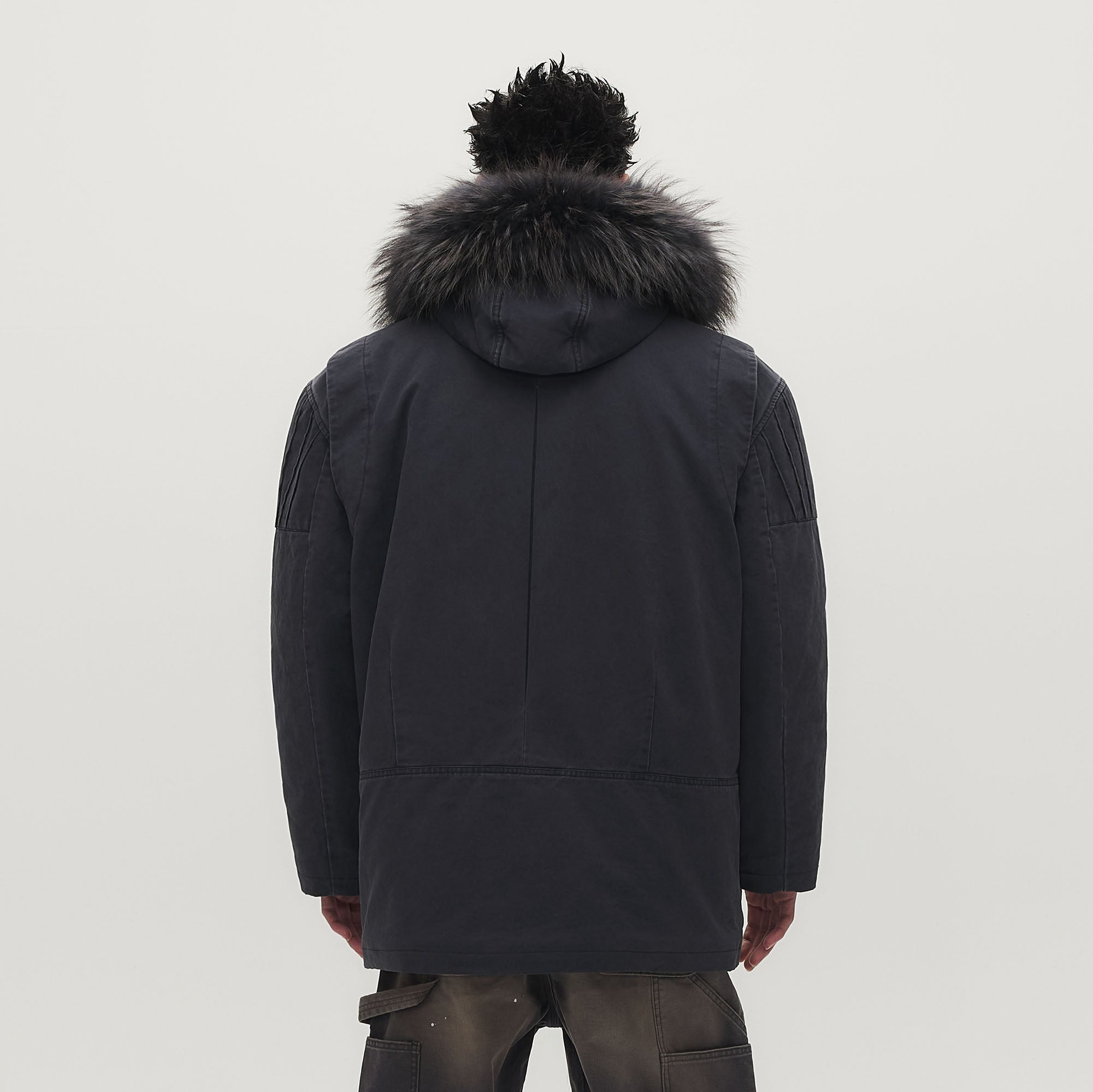 SAVAGEGROWTHWORLD Detachable Vest Faux Fur Collar Parka