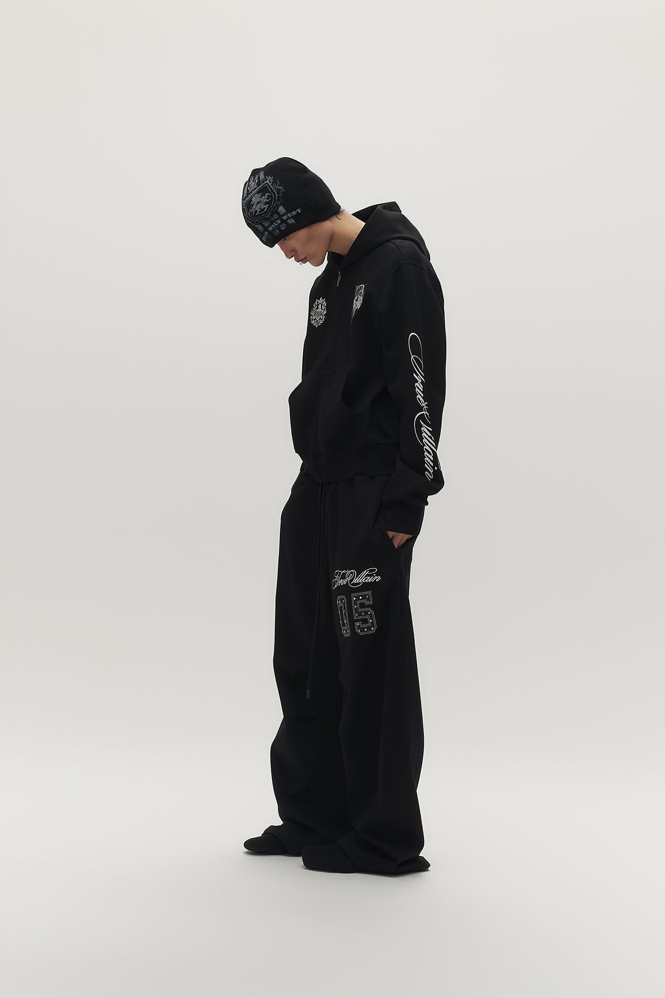 SAVAGEGROWTHWORLD No.05 True Villain Patch Zip-Up Hoodie