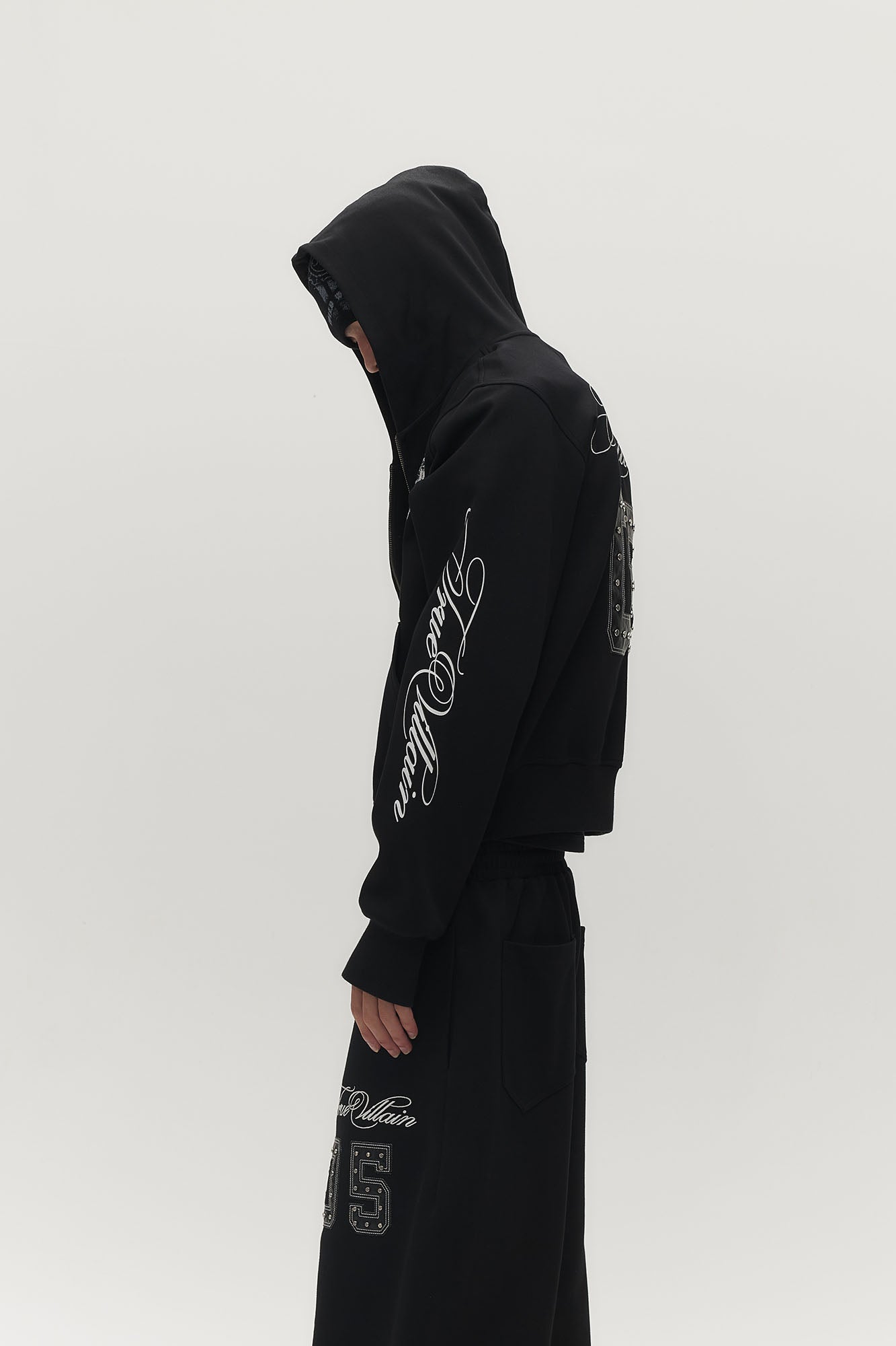 SAVAGEGROWTHWORLD No.05 True Villain Patch Zip-Up Hoodie