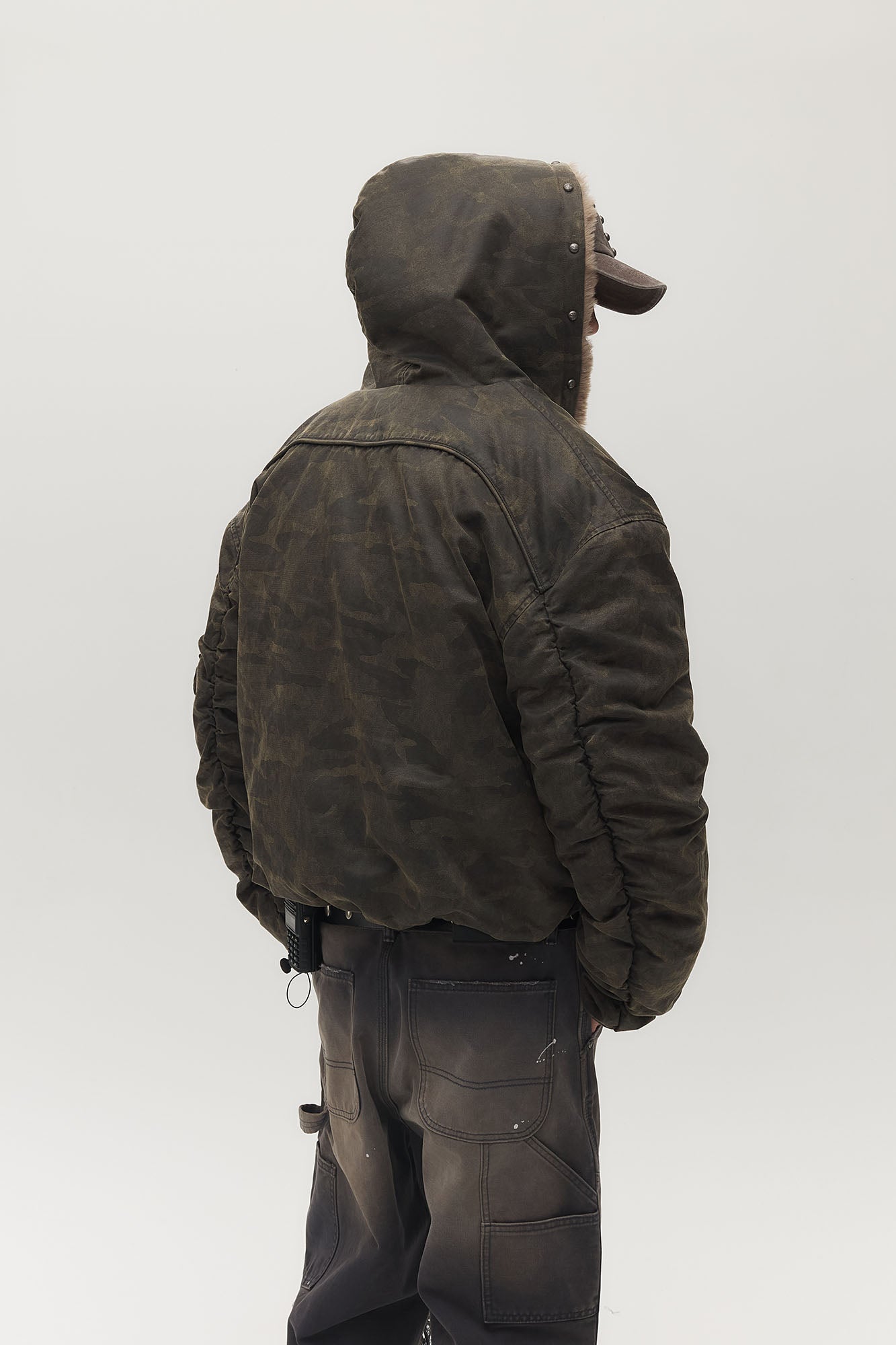 SAVAGEGROWTHWORLD Camo Faux Fur Lining Bomber Jacket